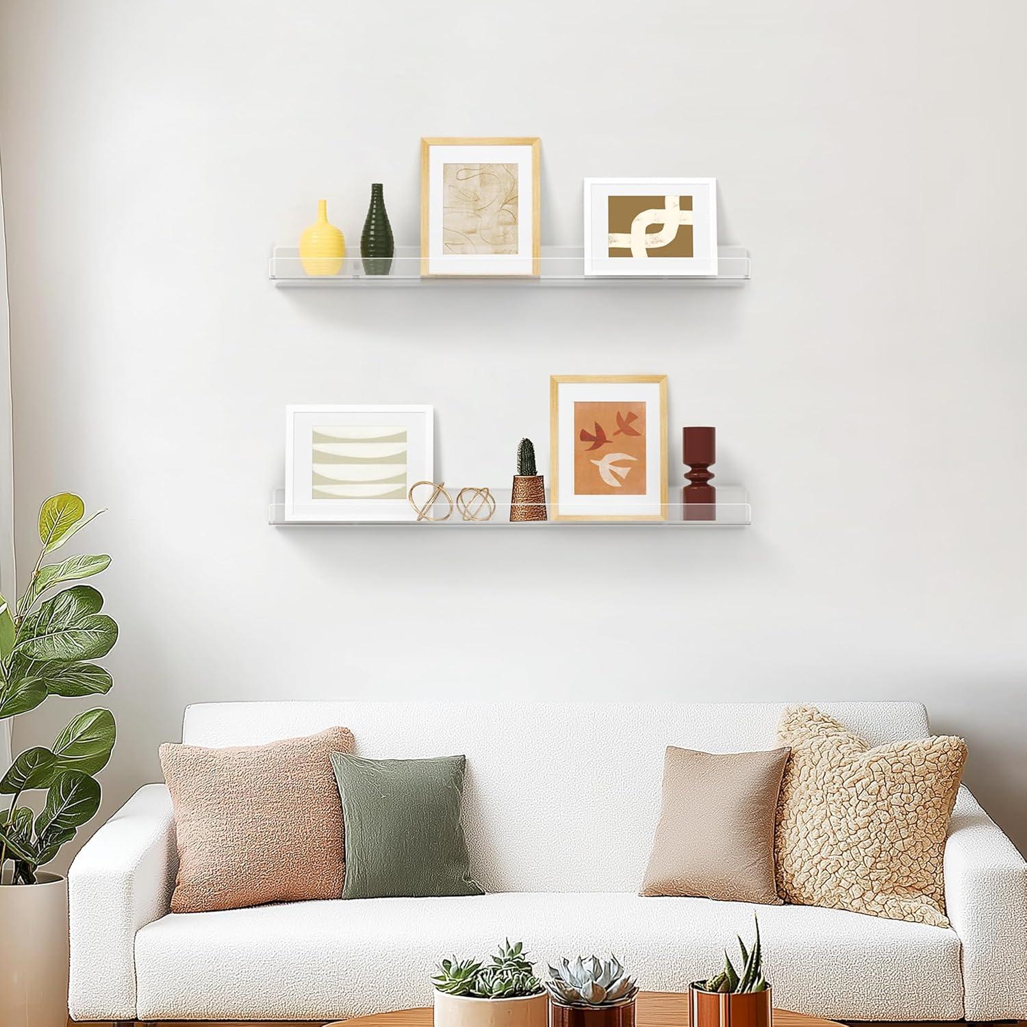 Estantes Flotantes Acrílico Transparente Famyards 61 cm - Paquete de 2