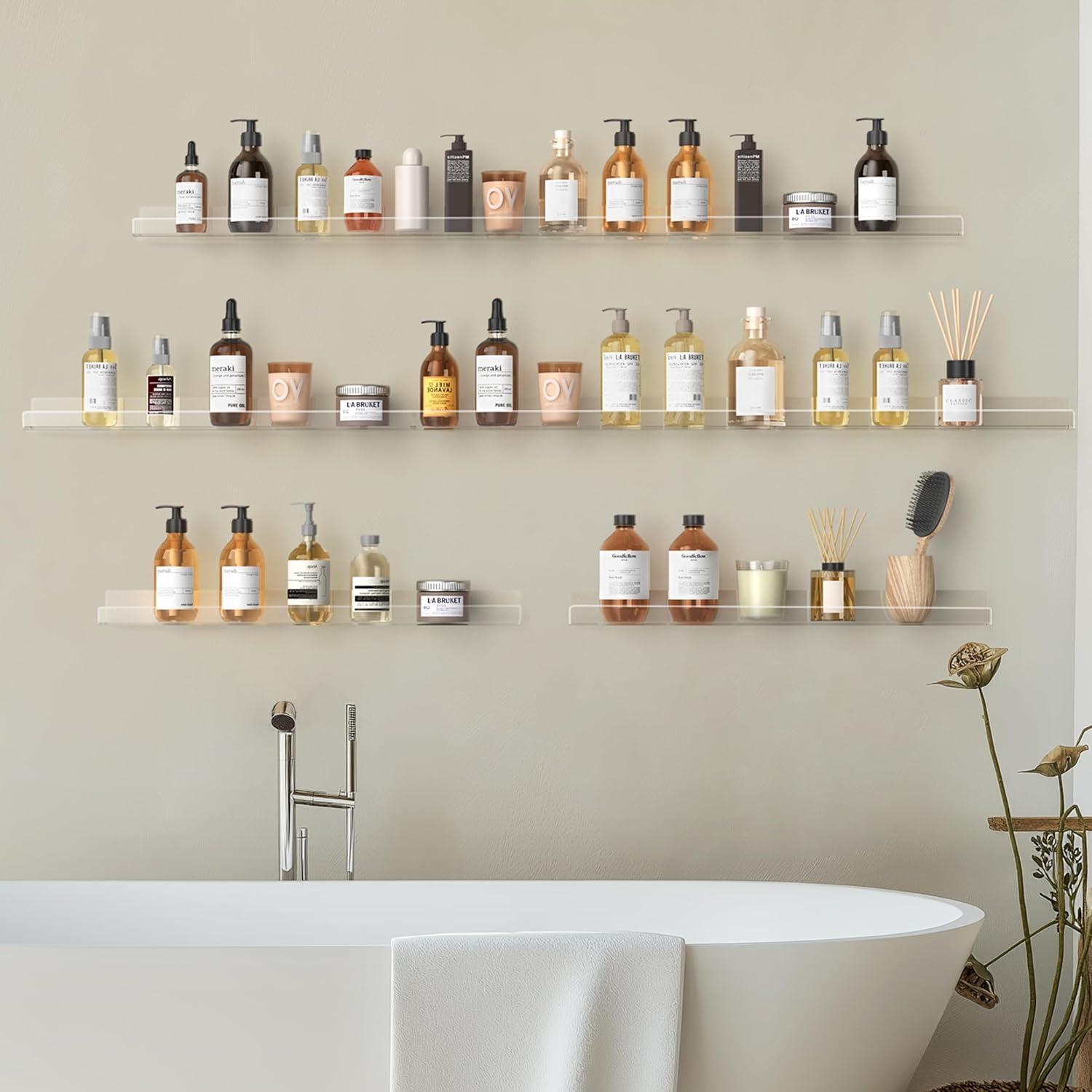 Estantes Flotantes Acrílico Transparente Famyards 61 cm - Paquete de 2