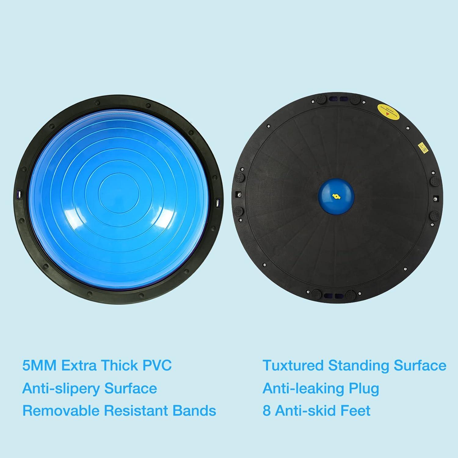 Media Pelota de Equilibrio Zeatly con Bandas de Resistencia