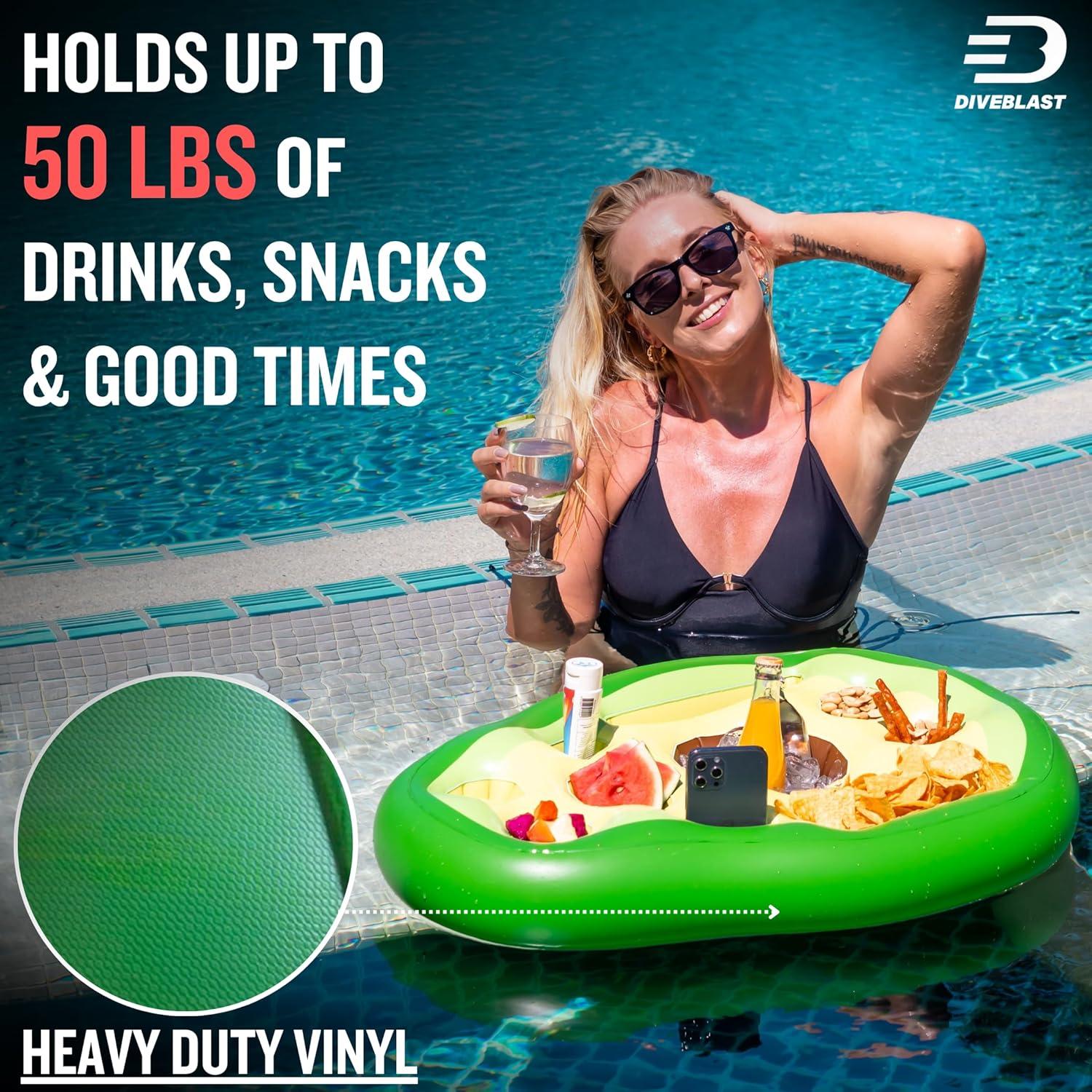 Soporte de Bebidas Flotante DIVEBLAST Aguacate Inflable 22.68 kg
