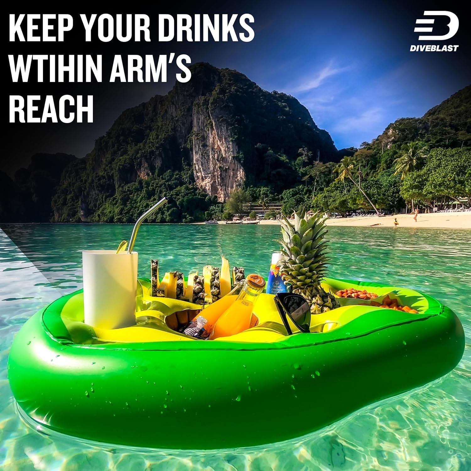 Soporte de Bebidas Flotante DIVEBLAST Aguacate Inflable 22.68 kg