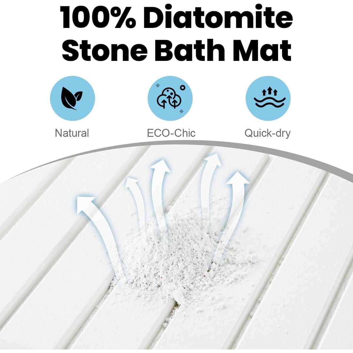 Alfombra de Baño Plegable INFISIBLE 61x41 cm Diatomita Floral Negra