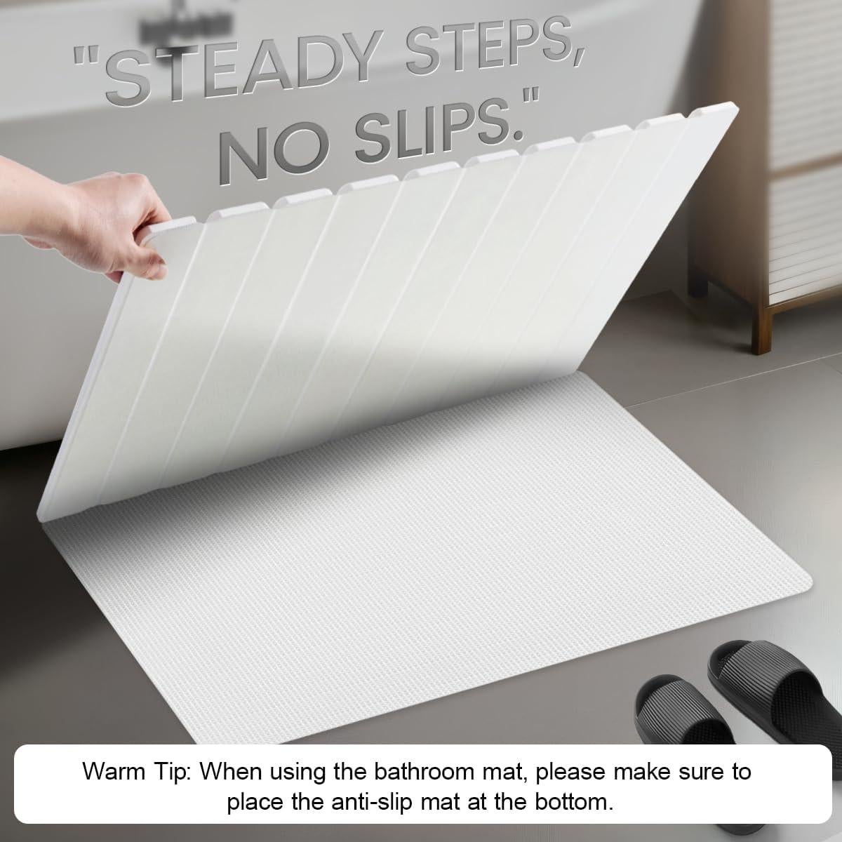 Alfombra de Baño Plegable INFISIBLE 61x41 cm Diatomita Floral Negra