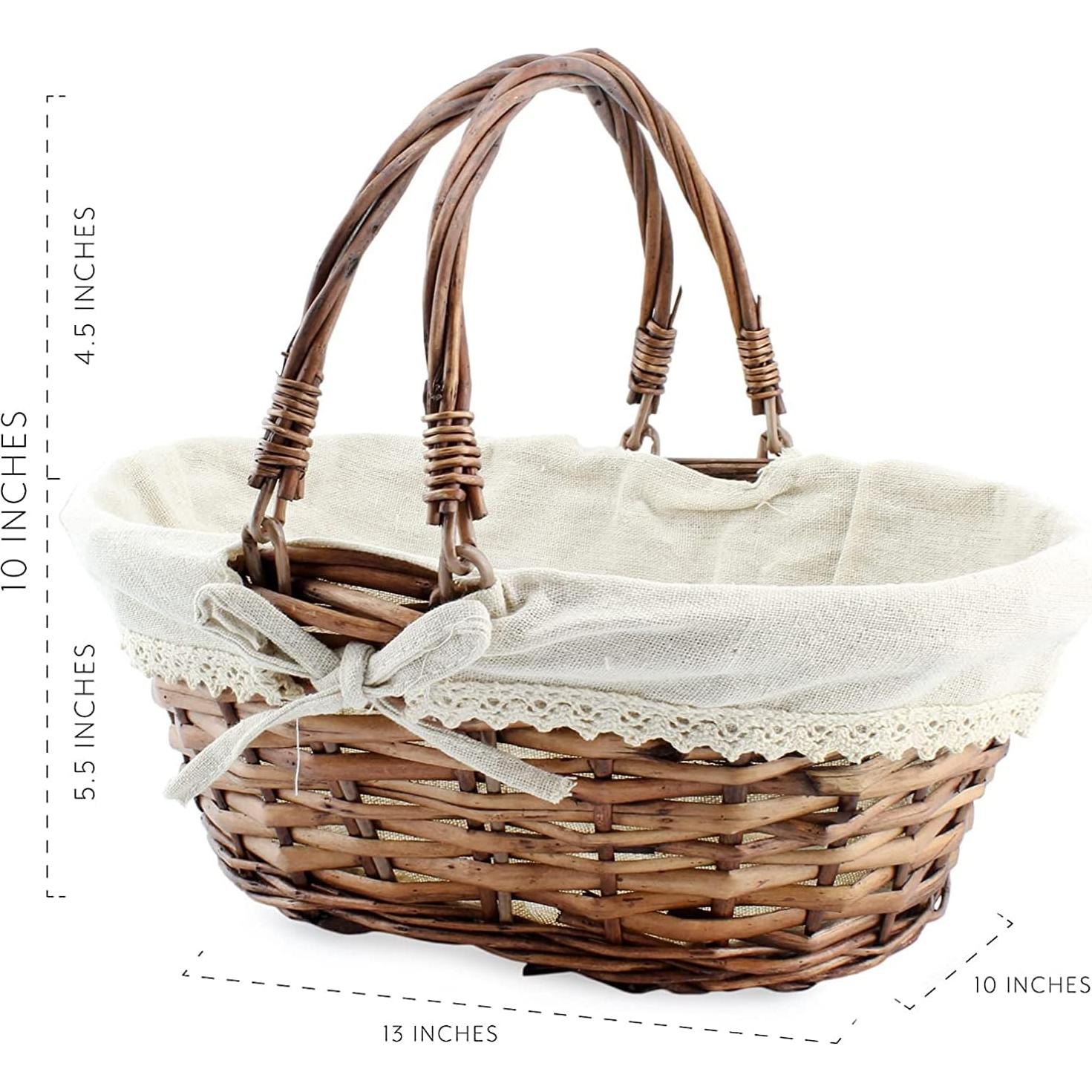 Cesta de Mimbre Ovalada Cornucopia Brands con Asas 33x25cm