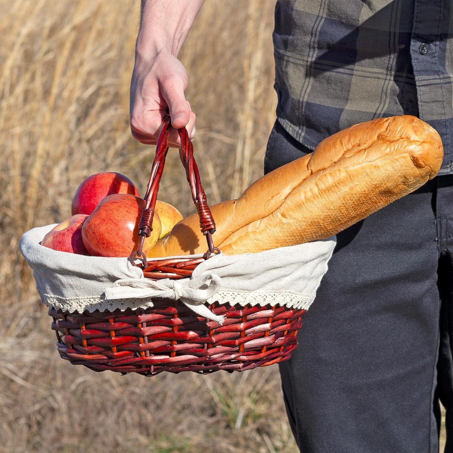 Cesta de Mimbre Ovalada Cornucopia Brands con Asas 33x25cm