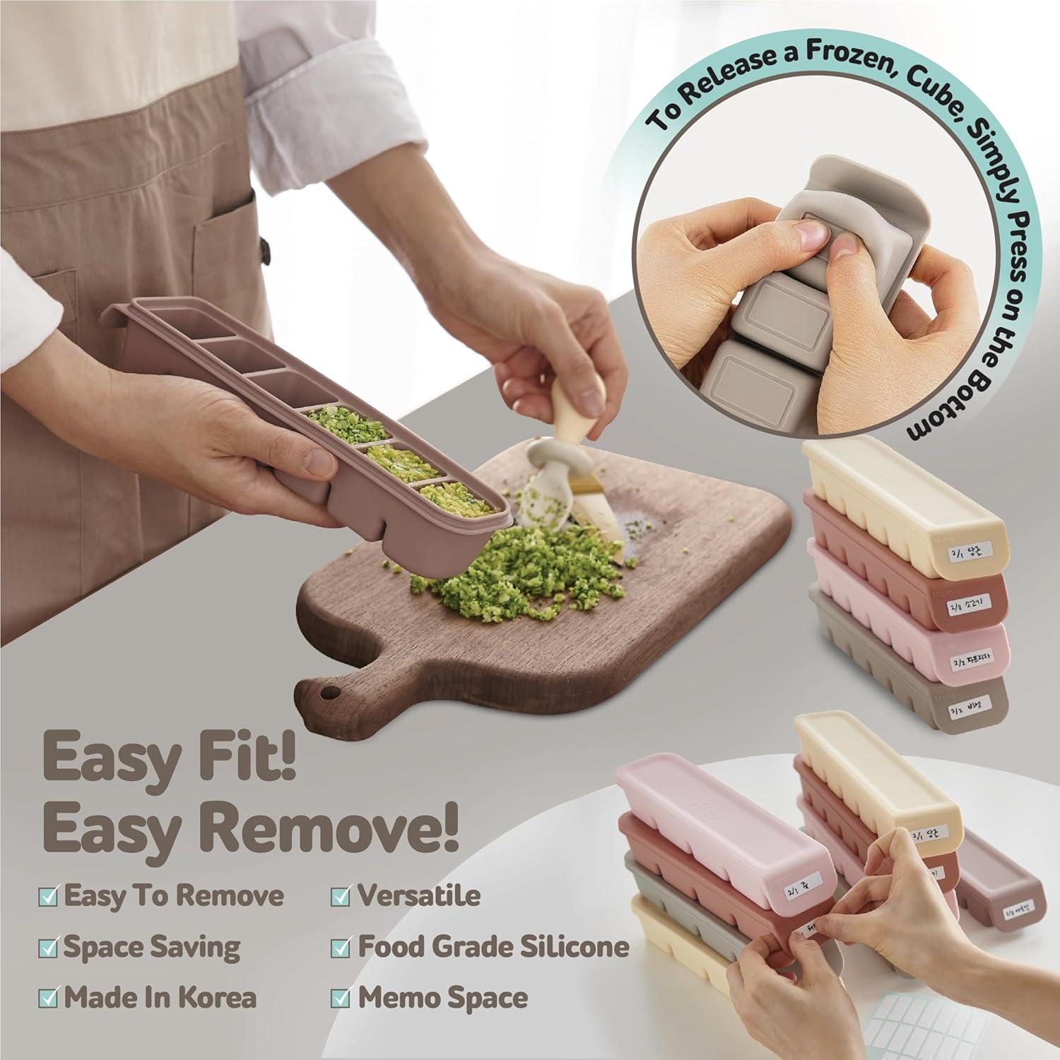 Bandeja de Hielo de Silicona Firgi 12 Secciones 177ml Beige