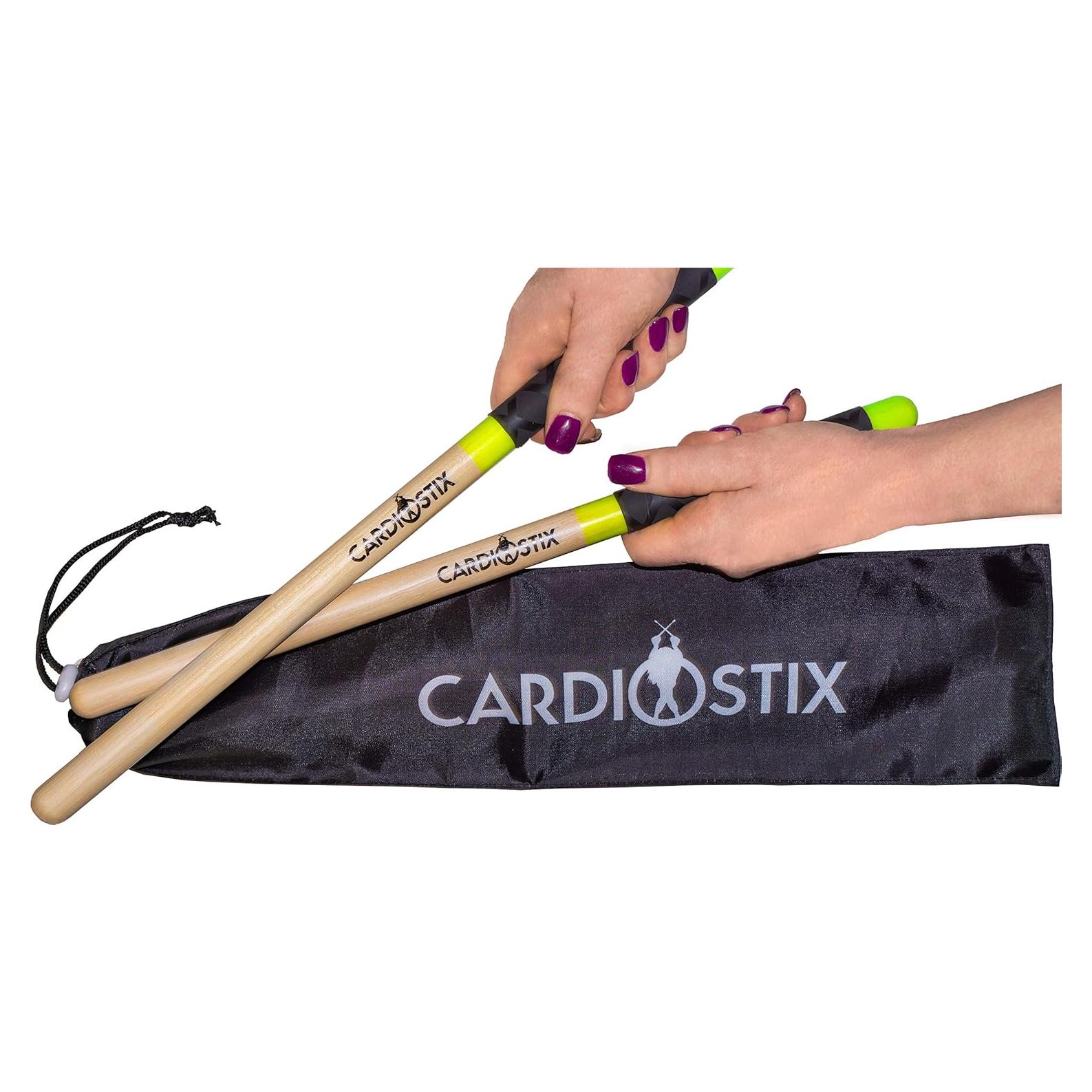Palos de Tambor CardioStix 8oz Verde con Bolsa de Viaje