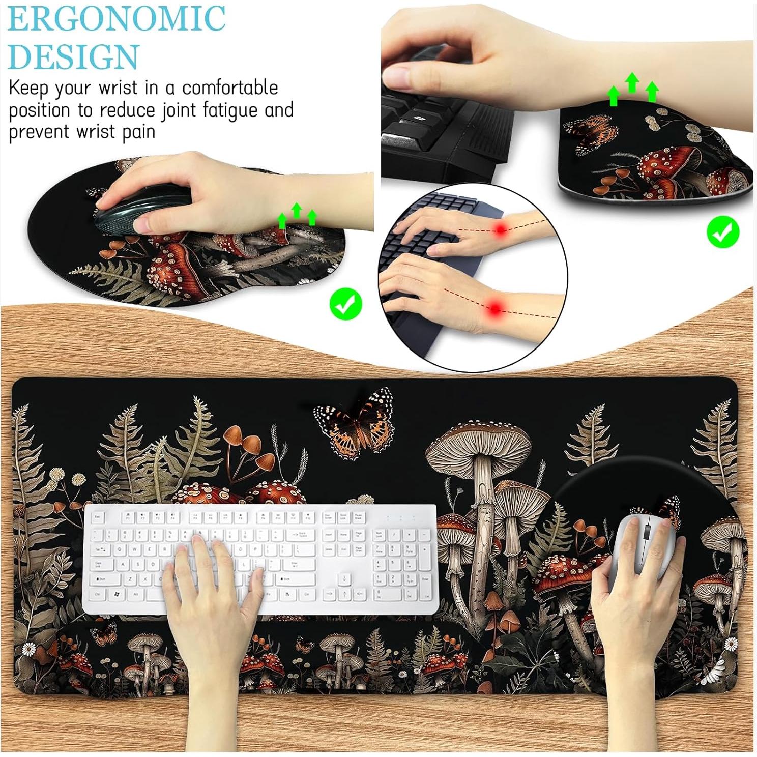 Conjunto de Alfombrillas de Ratón LIMKRIAN XXL Champiñón Ergonómico