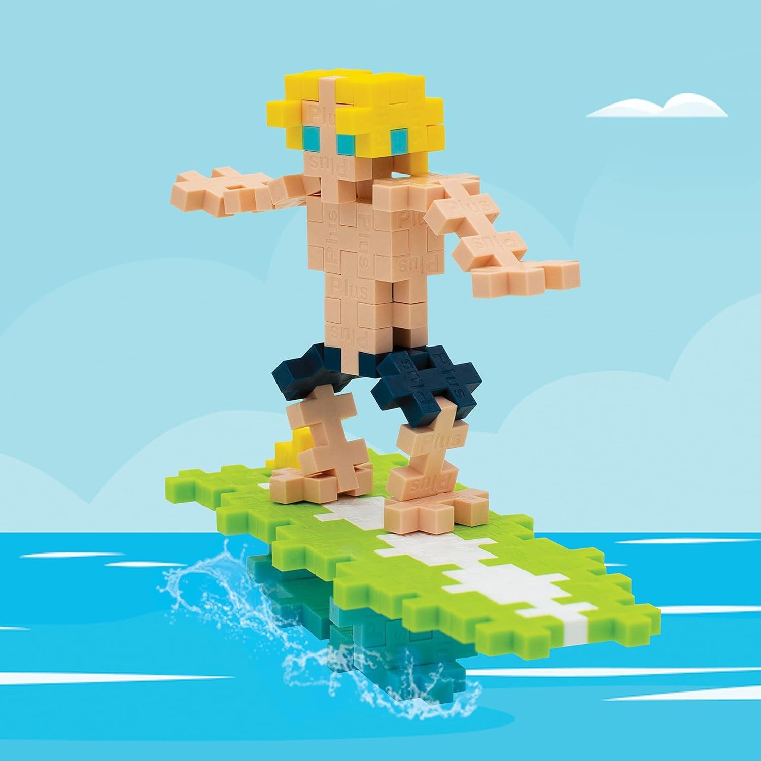 PLUS PLUS Set de Bloques 3D Surfista 70 Piezas Juguete STEM