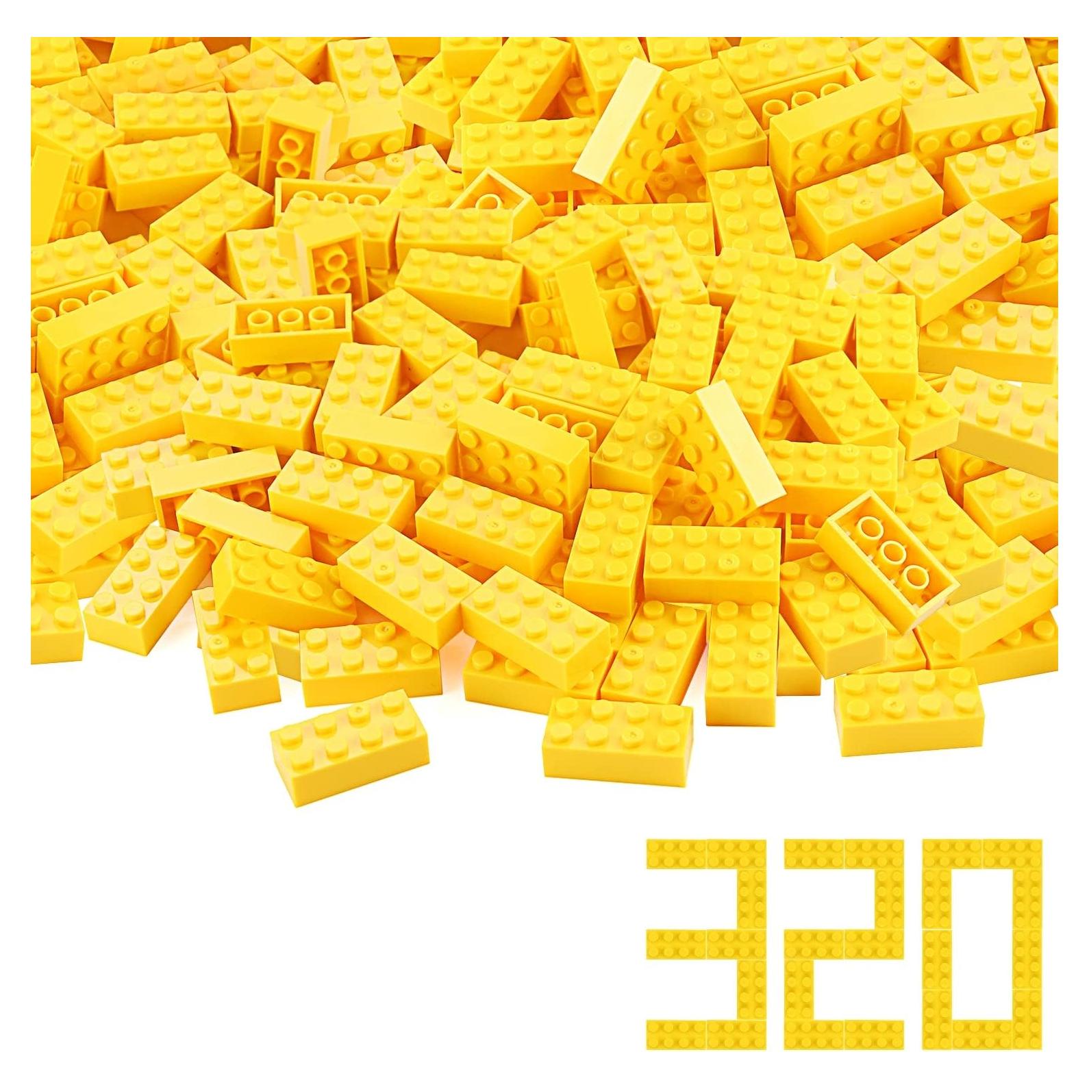 320 Piezas Bloques de Construcción Feleph Amarillo 2x4 Educativo