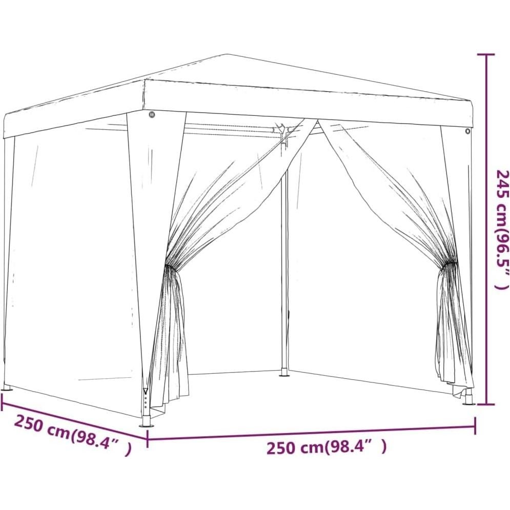 Carpa de Fiesta MOBCANT 2.5m x 2.5m con Paredes de Malla