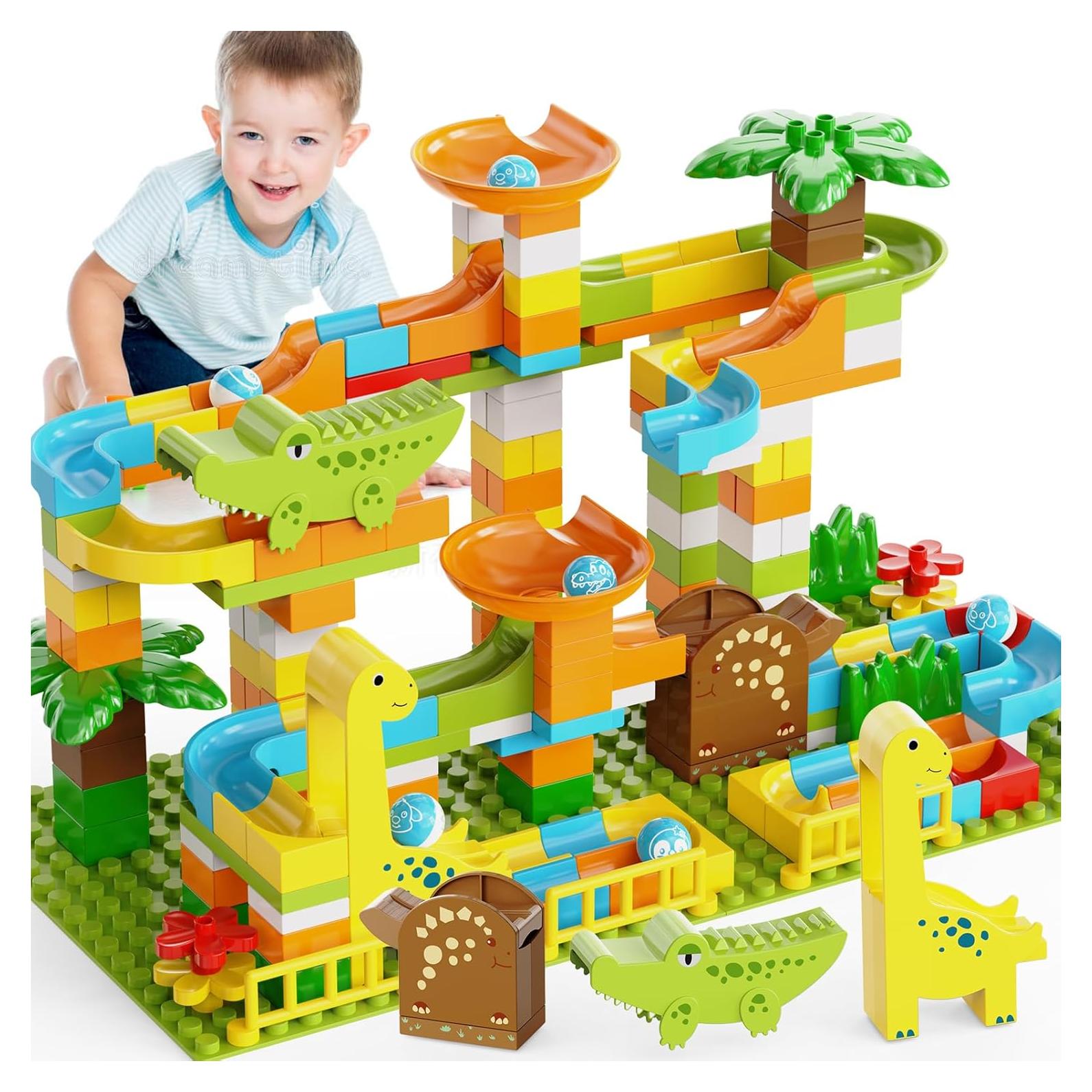 Carrera de Canicas JIXIn 187Pcs Dinosaurios para Niños