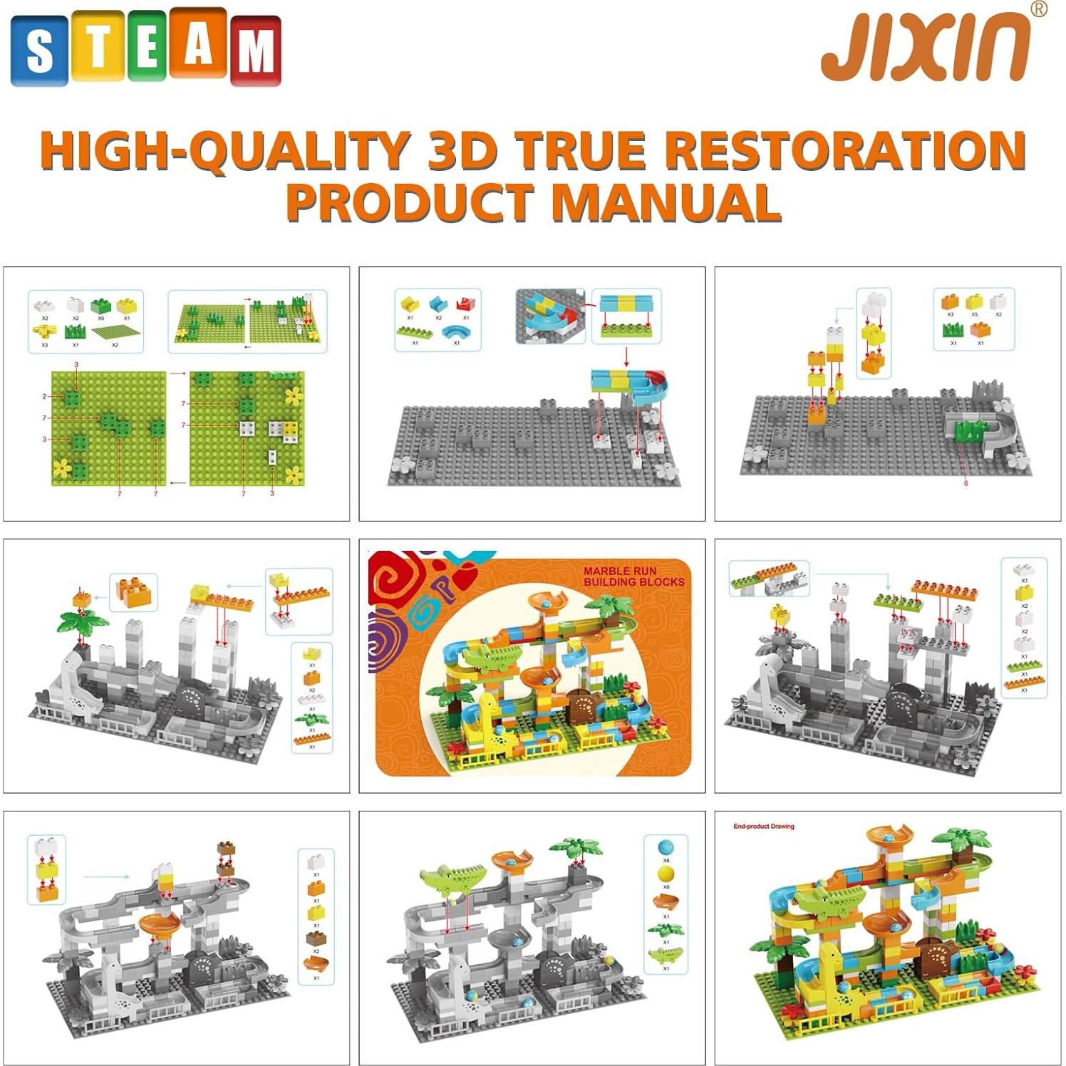 Carrera de Canicas JIXIn 187Pcs Dinosaurios para Niños