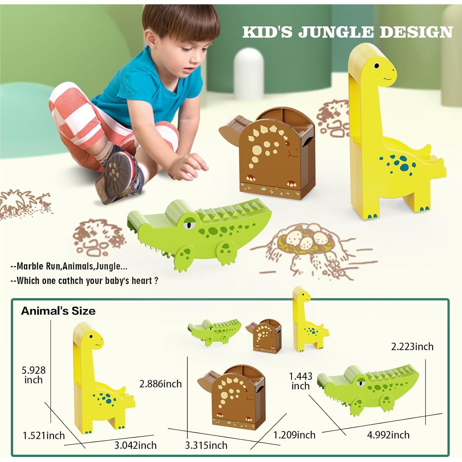Carrera de Canicas JIXIn 187Pcs Dinosaurios para Niños