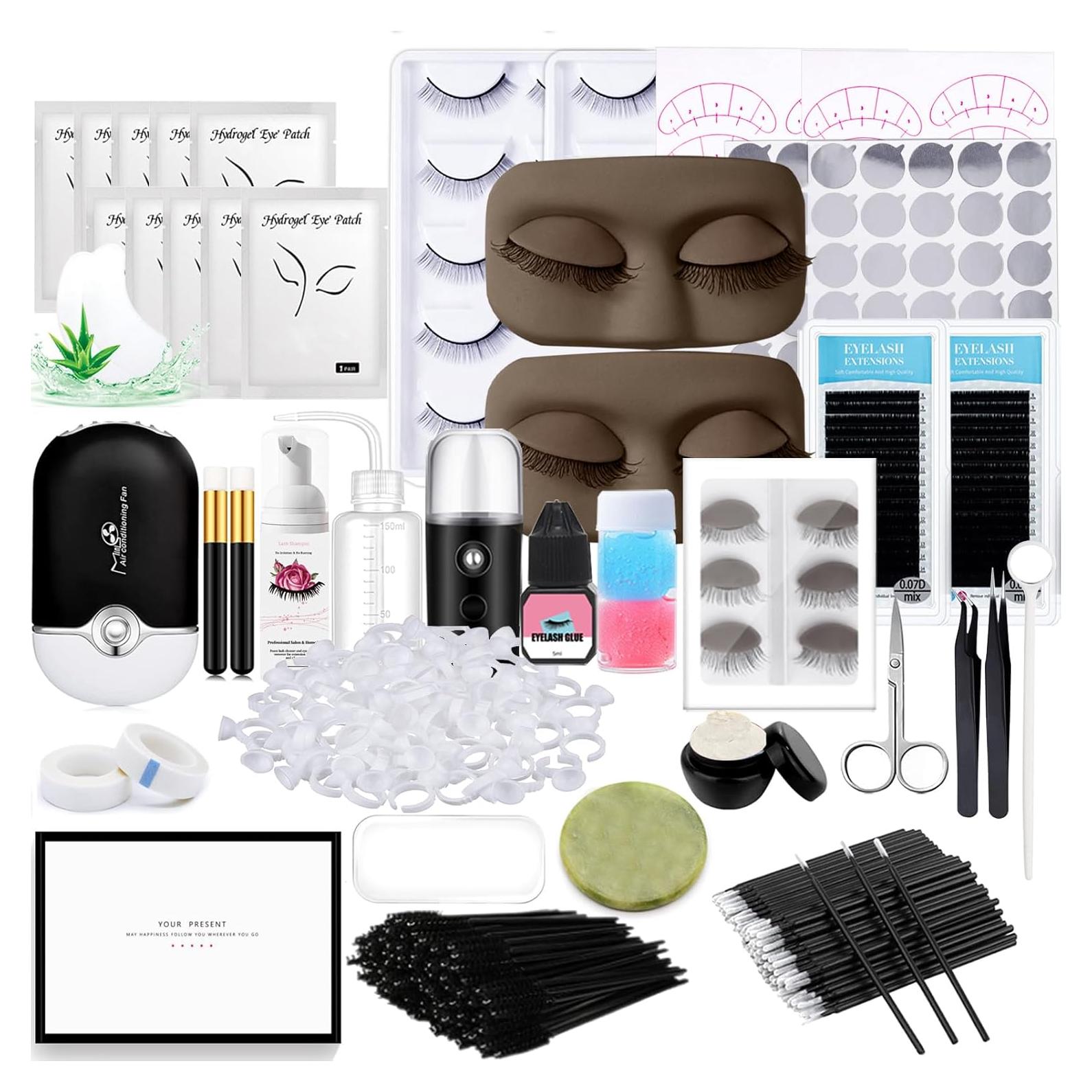 Kit de Extensión de Pestañas DNSGOOR para Principiantes 0.07D 8-15mm