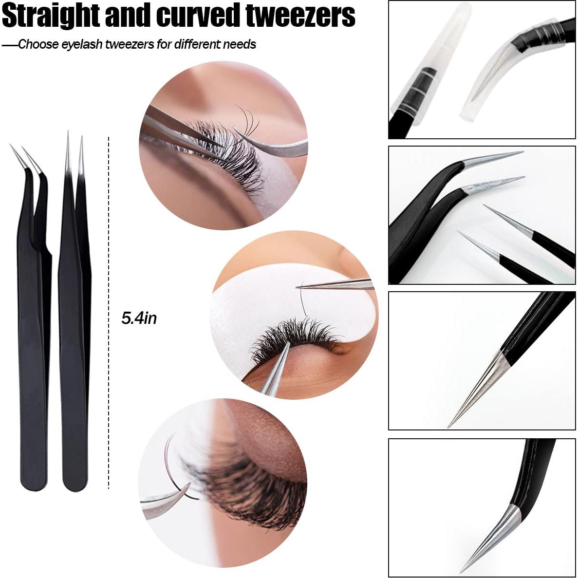 Kit de Extensión de Pestañas DNSGOOR para Principiantes 0.07D 8-15mm