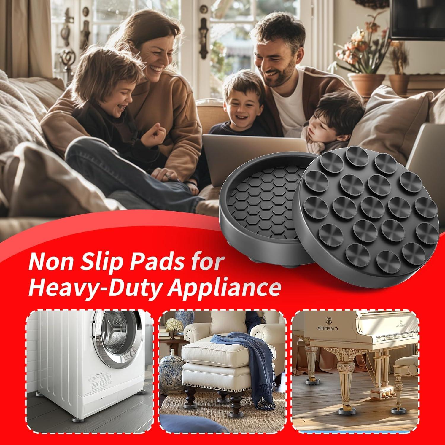 Coasters Antideslizantes Ezprotekt 8 PCS 5.08 cm Negro