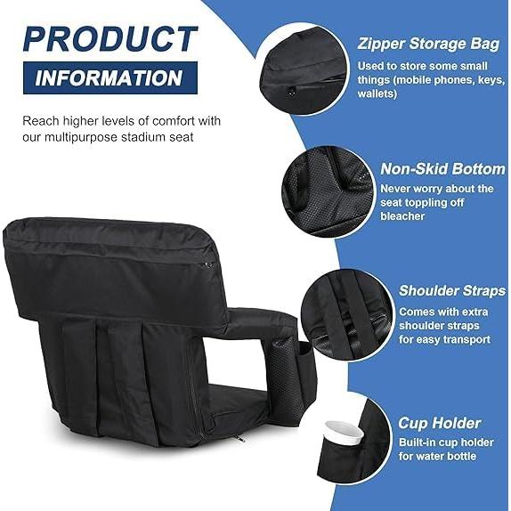 Silla de Estadio Portátil Oteymart Ancha 15.74-20.47 cm Ajustable