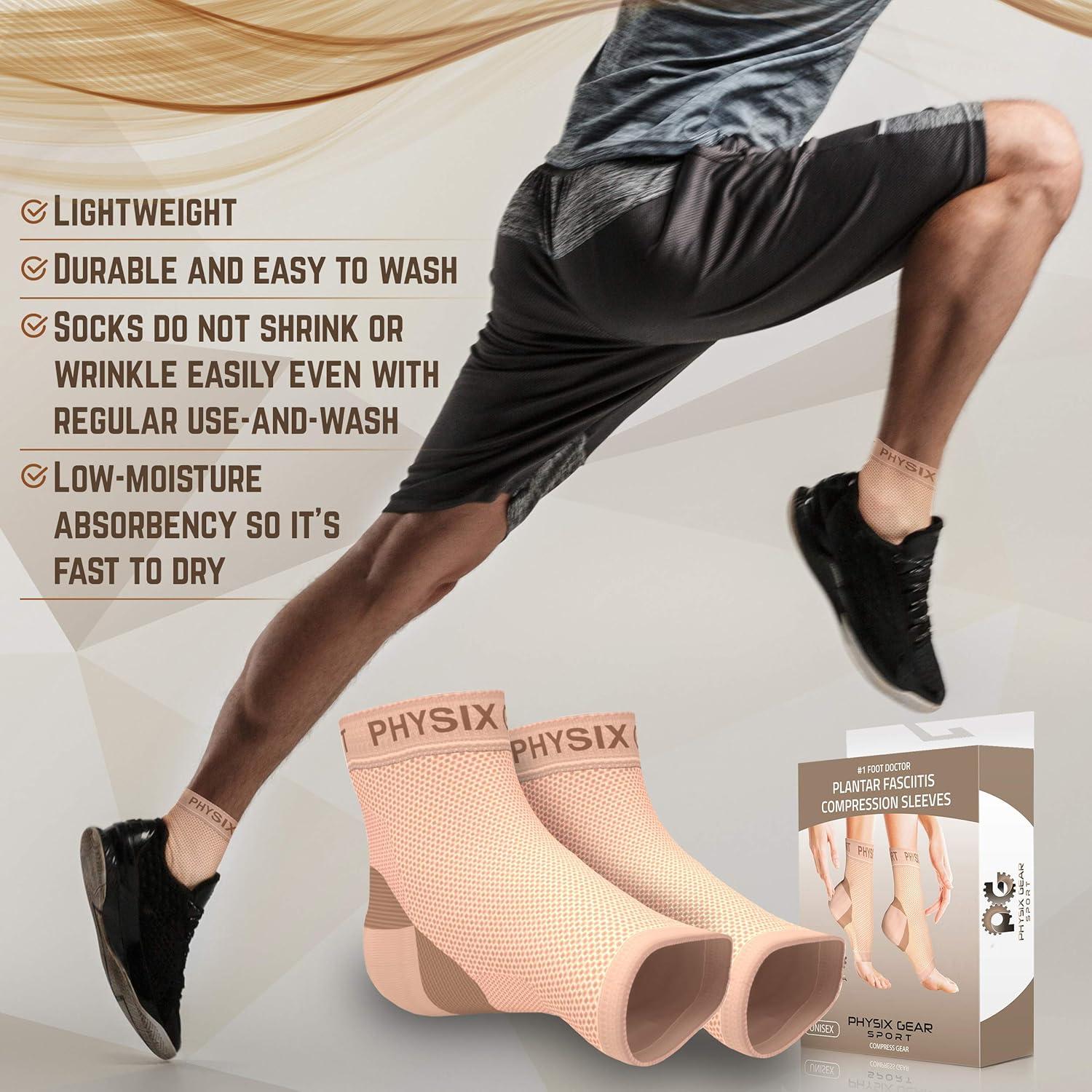 Calcetines de Compresión para Fasciitis Plantar Physix S/M Beige