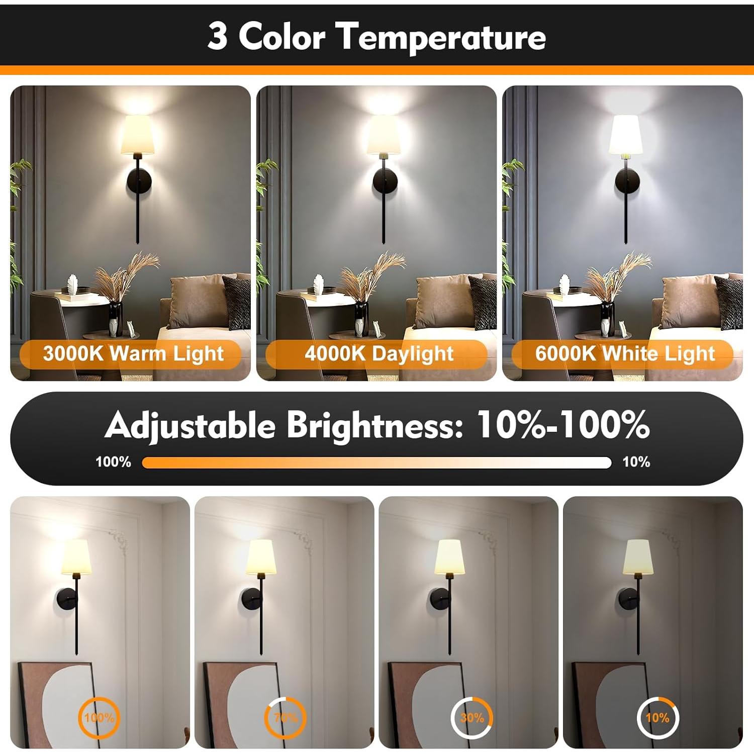 Juego de Apliques de Pared Inalámbricos Lightania 2 Unidades