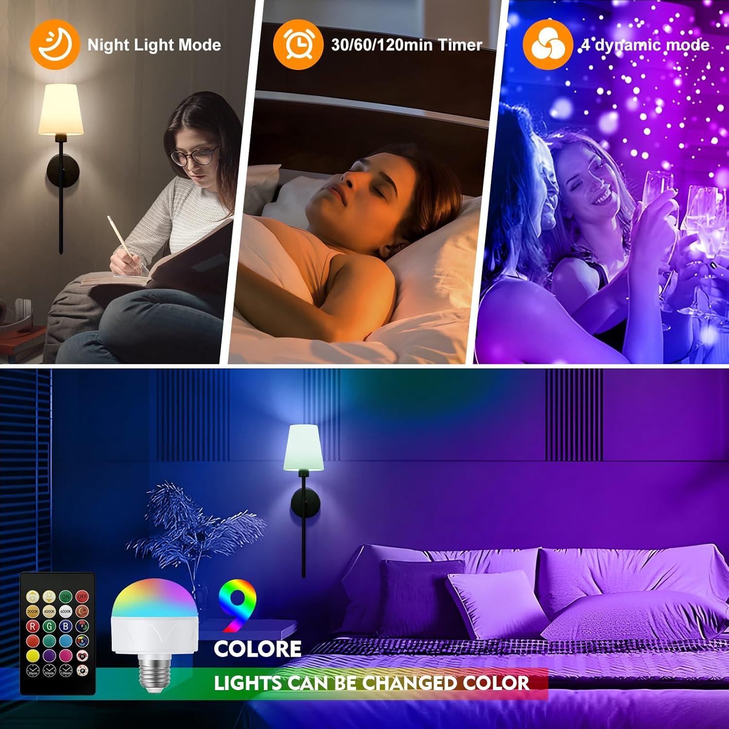 Juego de Apliques de Pared Inalámbricos Lightania 2 Unidades