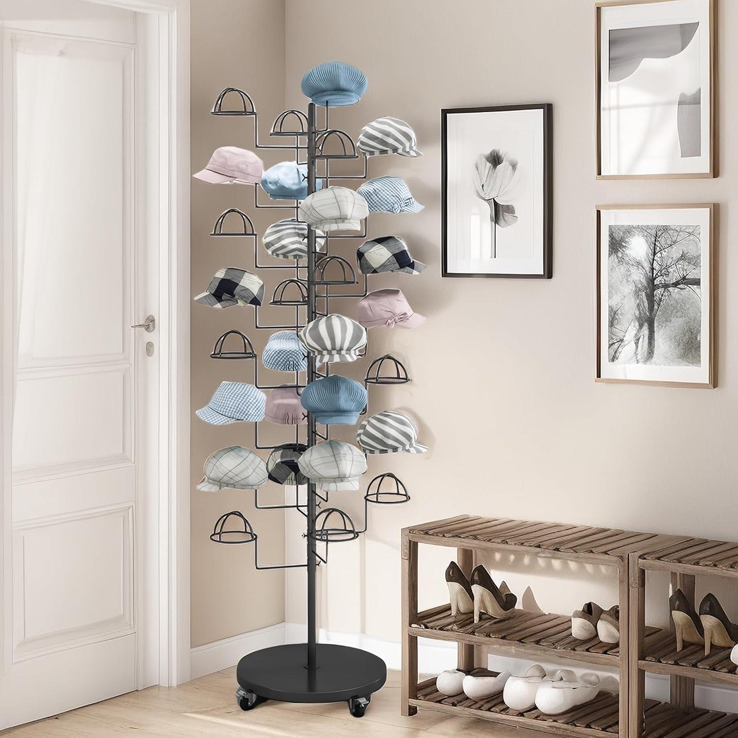 Soporte para Sombreros HEOTJUUQ de Metal 30 Ganchos Negro