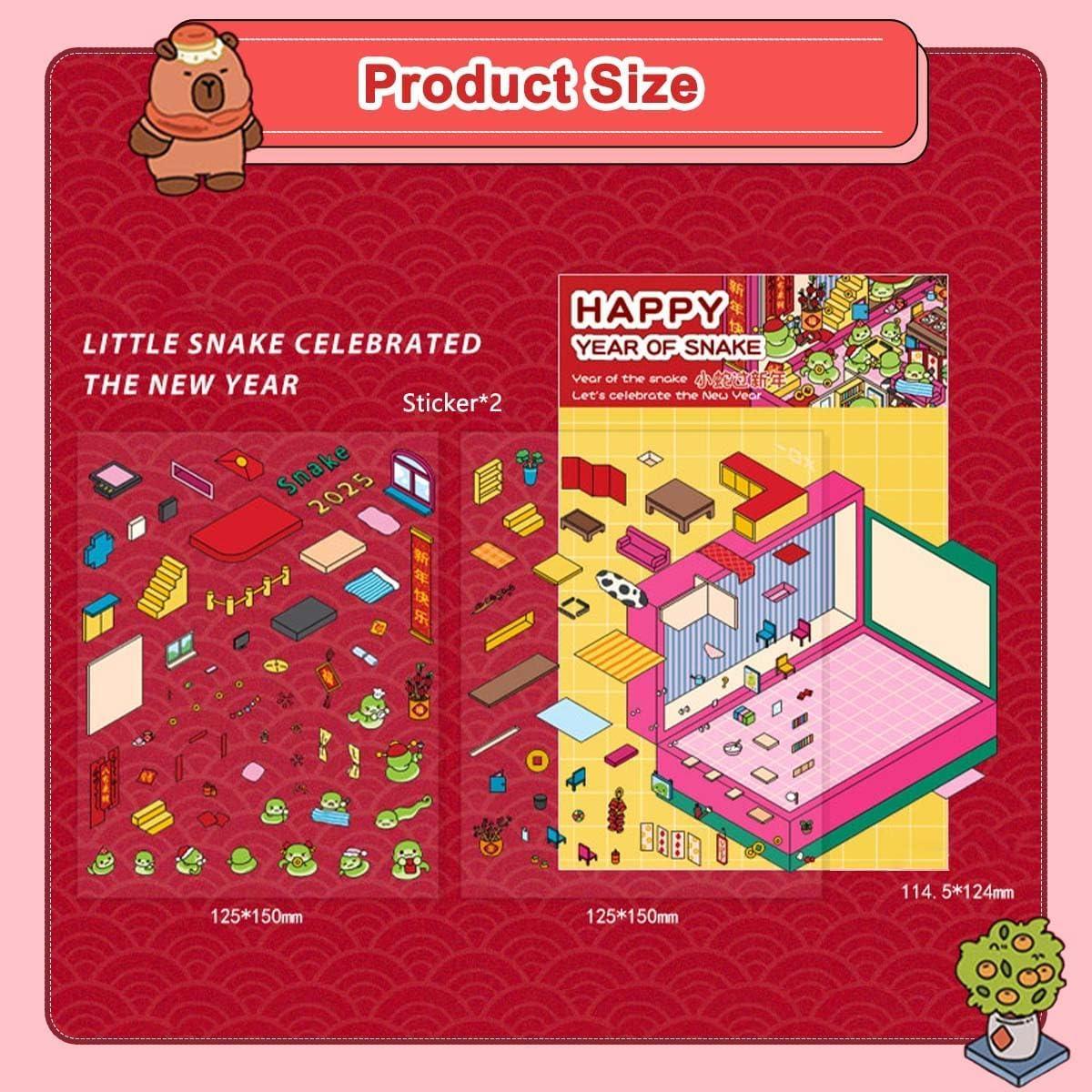 Stickers 3D DIY Maubbor - 8 Piezas Multicolor para Adultos