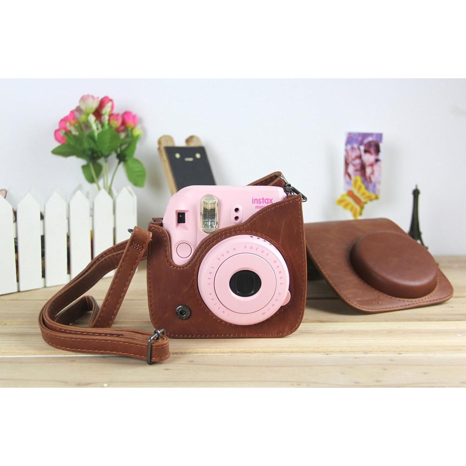 Funda de cámara Yoption para Fujifilm Instax Mini 11/9/8/8+ marrón