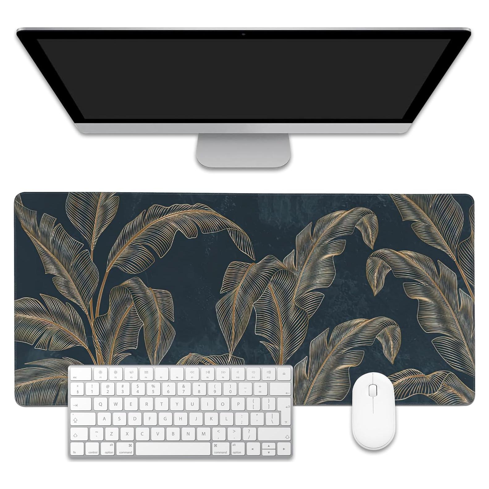 Alfombrilla de Ratón EOBKLAX 90x40cm Antideslizante Dorado