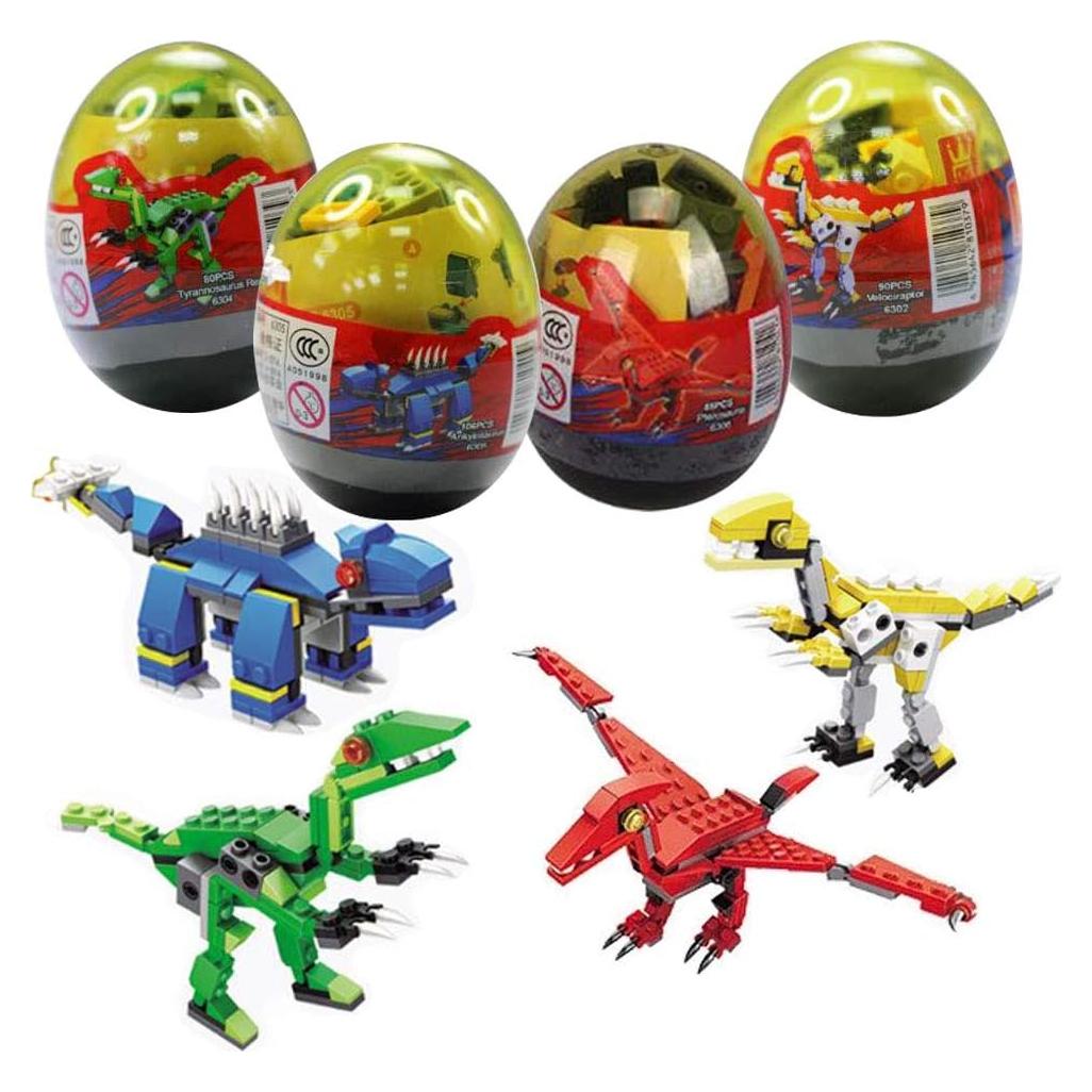 Anditoy 4 Huevos de Bloques de Dinosaurios para Niños