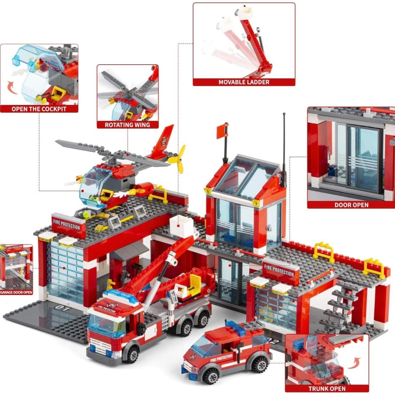 Estación de Bomberos General Jim 774 Piezas Modular 2 Niveles