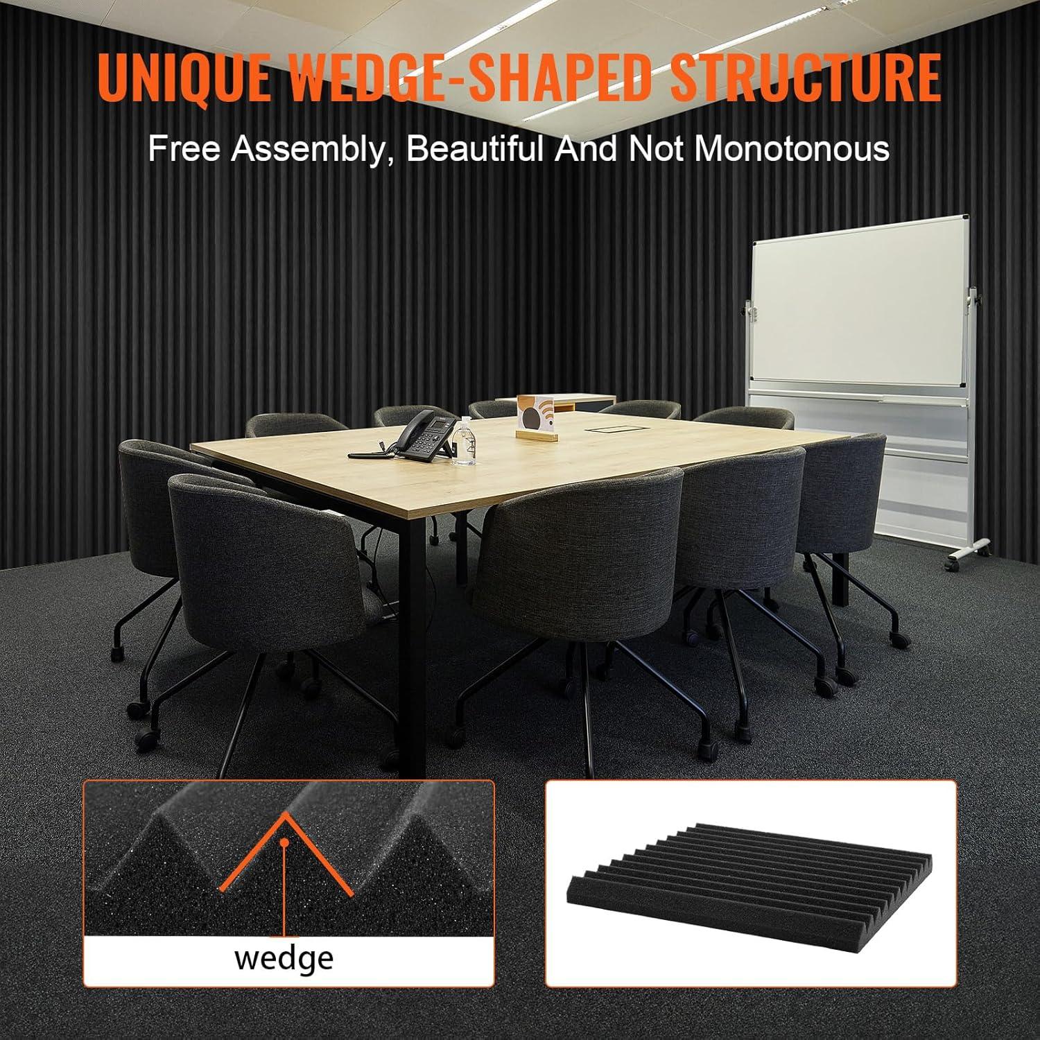 Paneles Acústicos VEVOR 80 Unidades 30.48x30.48 cm Negro