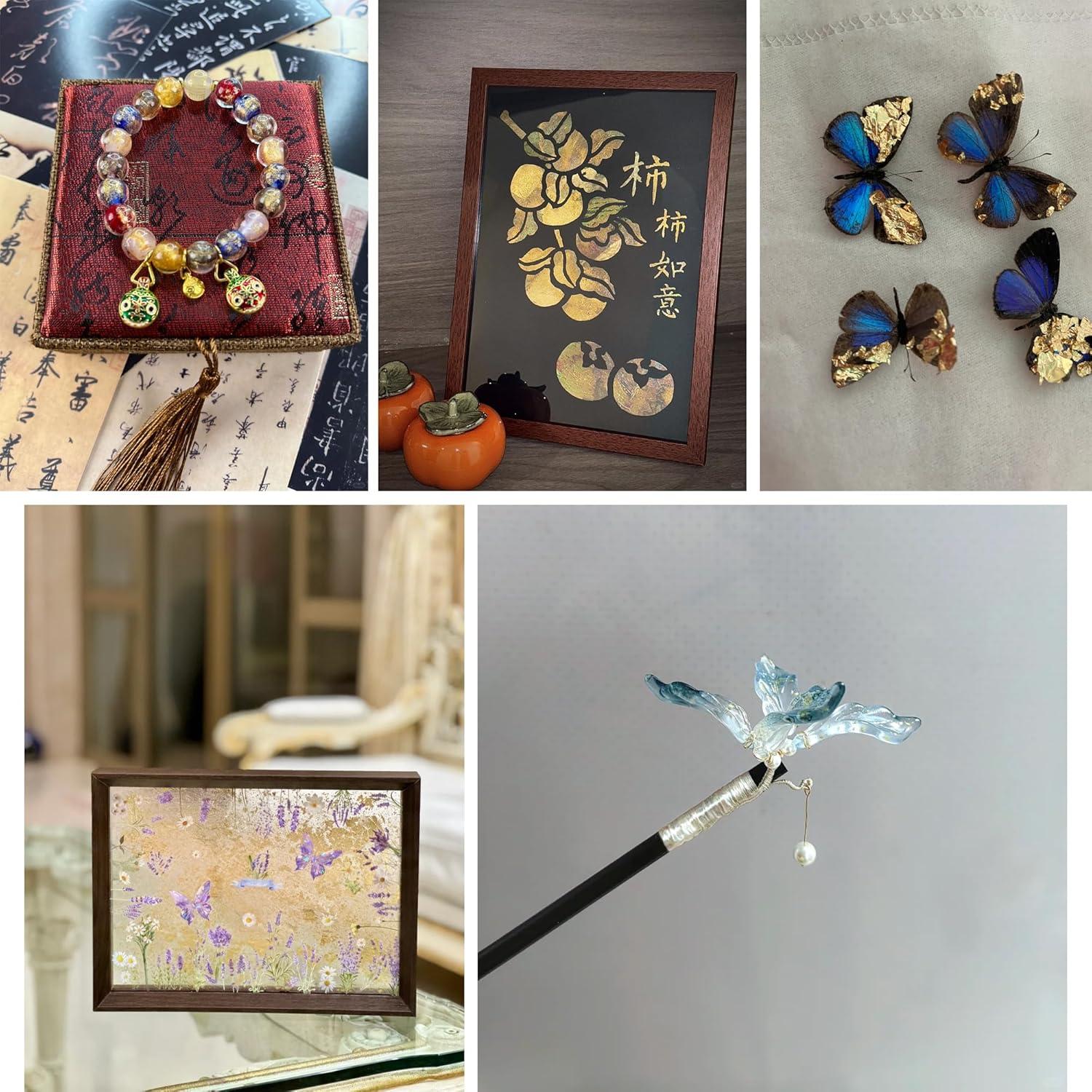 Hojas de Oro KINNO 12 Colores 120 Hojas 8x8.5 cm para Manualidades