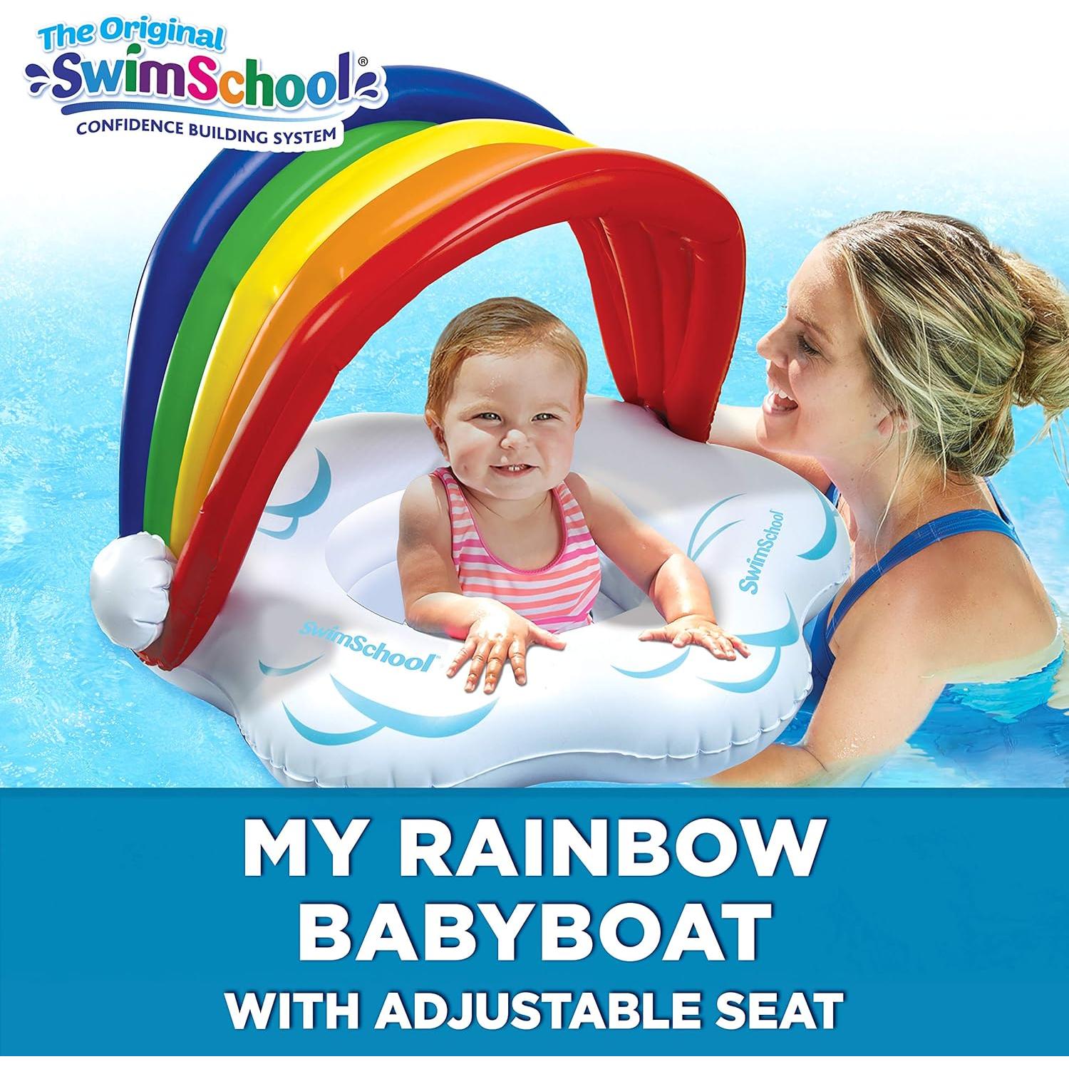 Flotador para Bebés SwimSchool Arcoíris con Toldo 6-18 Meses