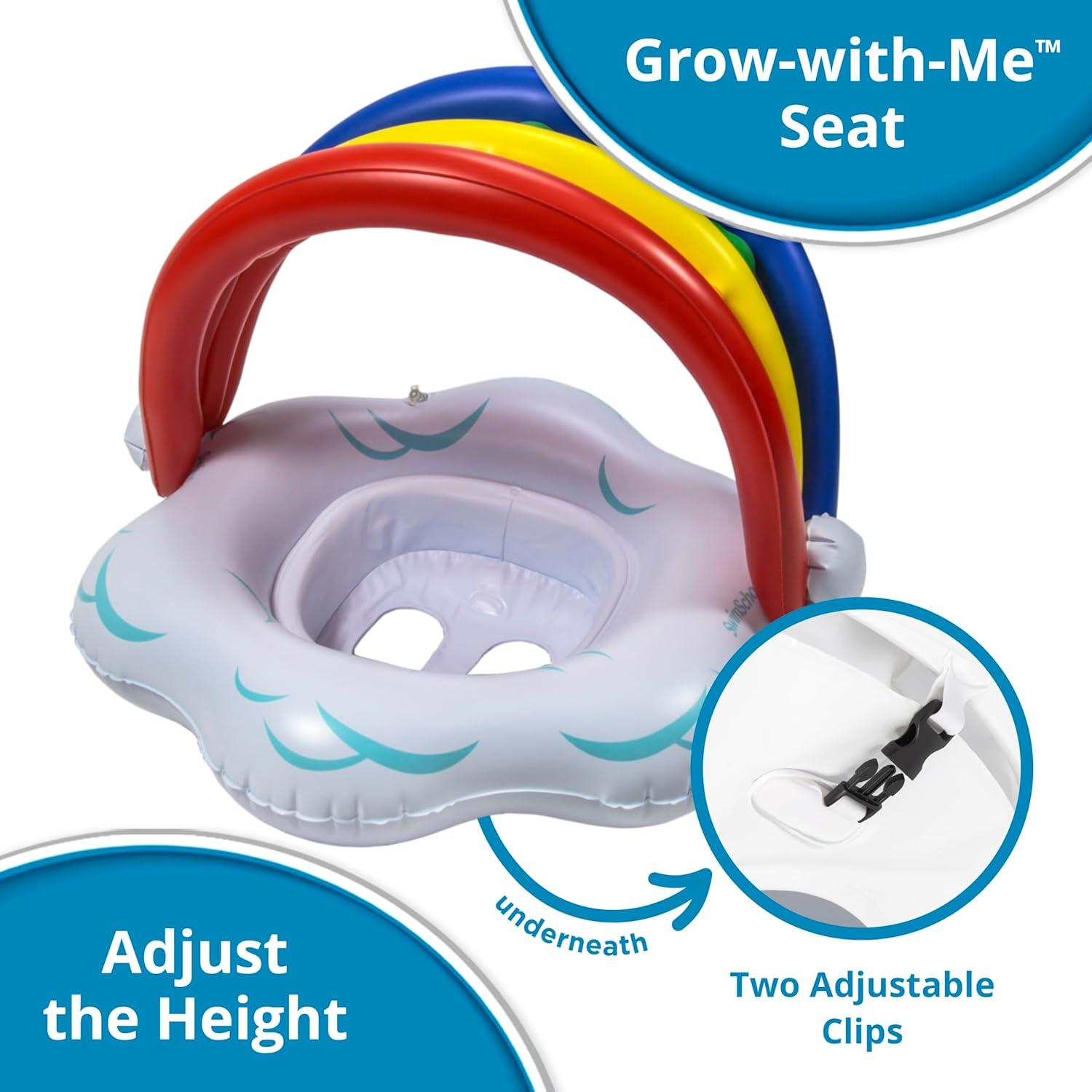 Flotador para Bebés SwimSchool Arcoíris con Toldo 6-18 Meses