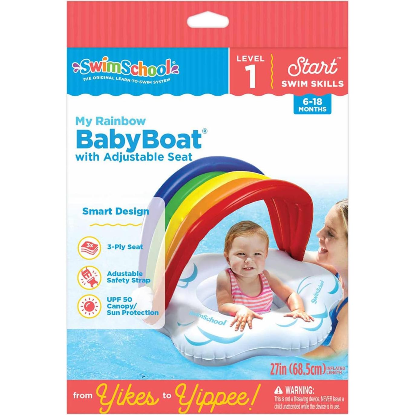 Flotador para Bebés SwimSchool Arcoíris con Toldo 6-18 Meses