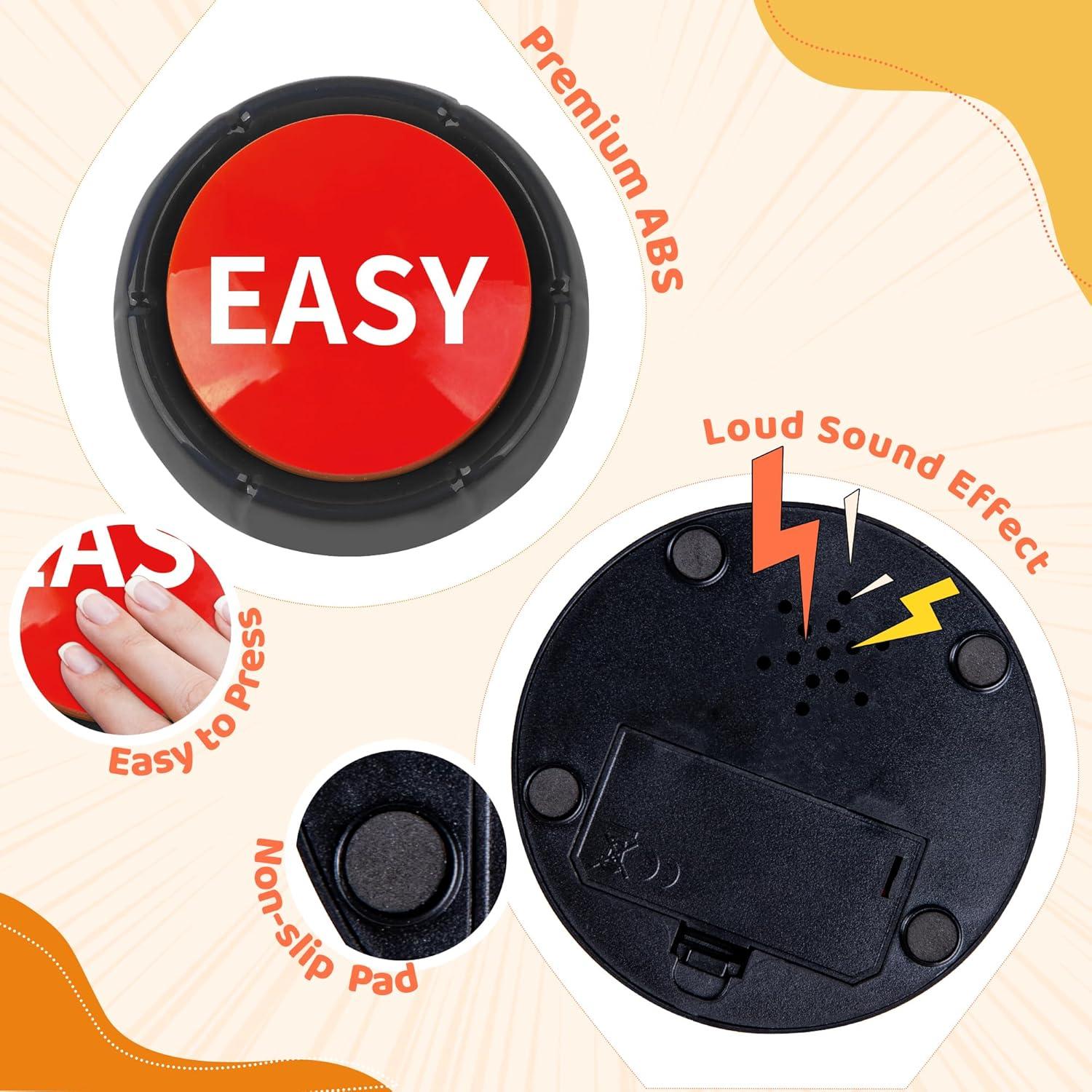 Botón Buzzer Fácil MyMealivos - Juguete de broma, 8.9x8.9 cm