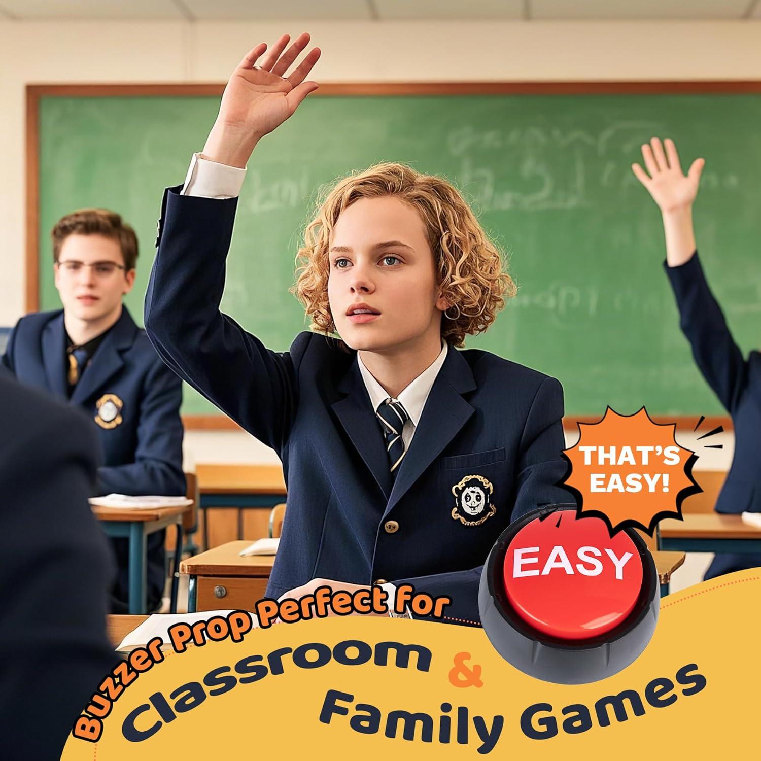 Botón Buzzer Fácil MyMealivos - Juguete de broma, 8.9x8.9 cm