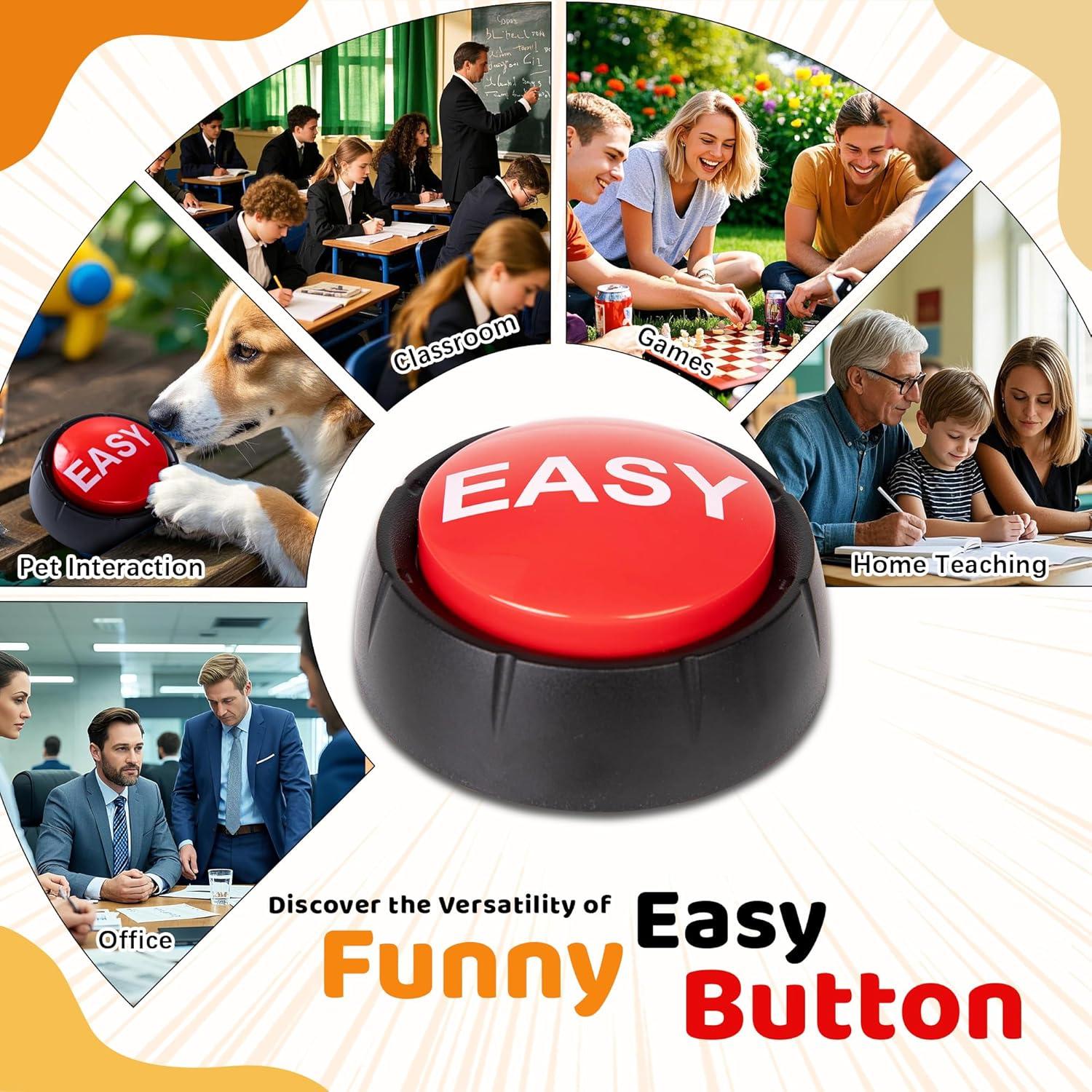 Botón Buzzer Fácil MyMealivos - Juguete de broma, 8.9x8.9 cm