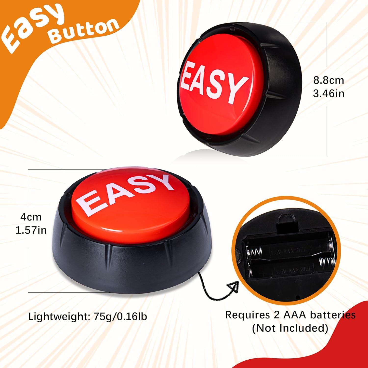 Botón Buzzer Fácil MyMealivos - Juguete de broma, 8.9x8.9 cm