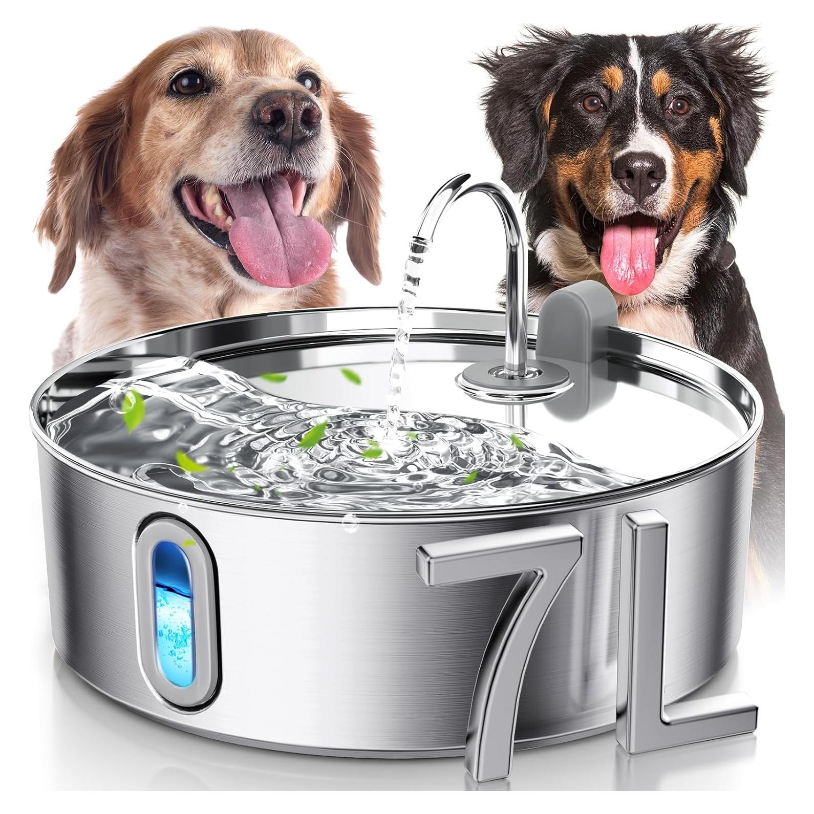 Fuente de Agua para Perros Grandes 7L Smartoo Acero Inoxidable