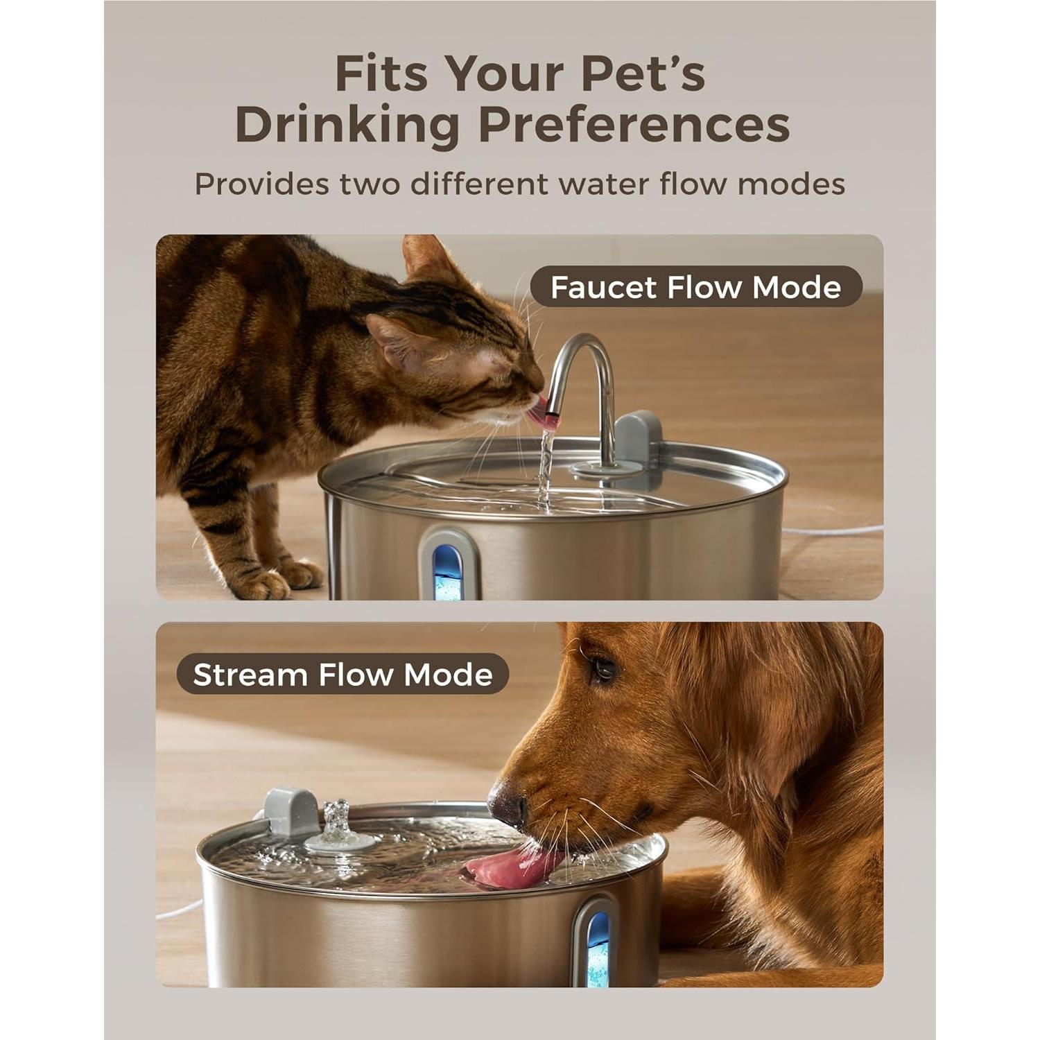 Fuente de Agua para Perros Grandes 7L Smartoo Acero Inoxidable