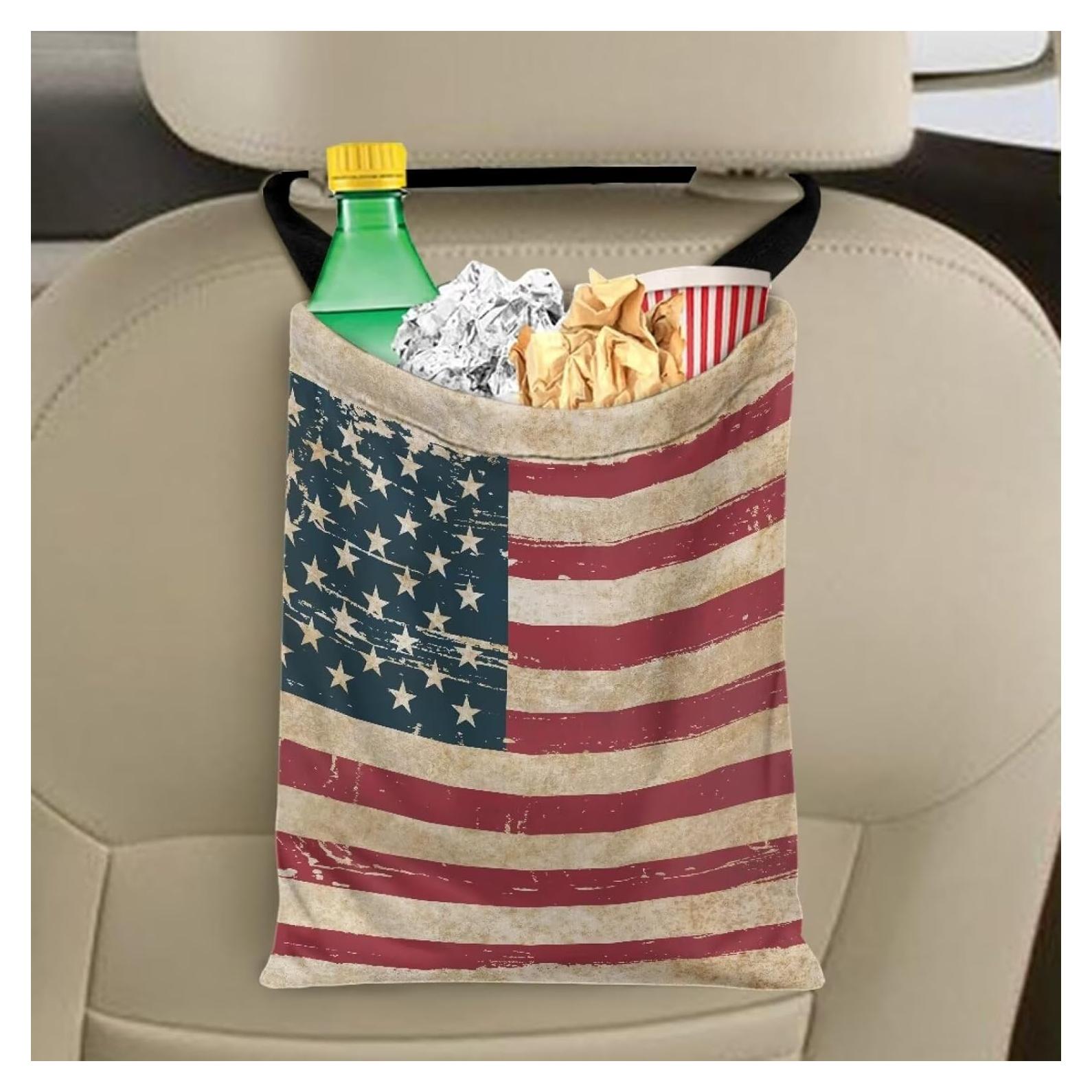 Basurero Colgante para Auto Tomeusey Bandera Americana 25x30.5cm