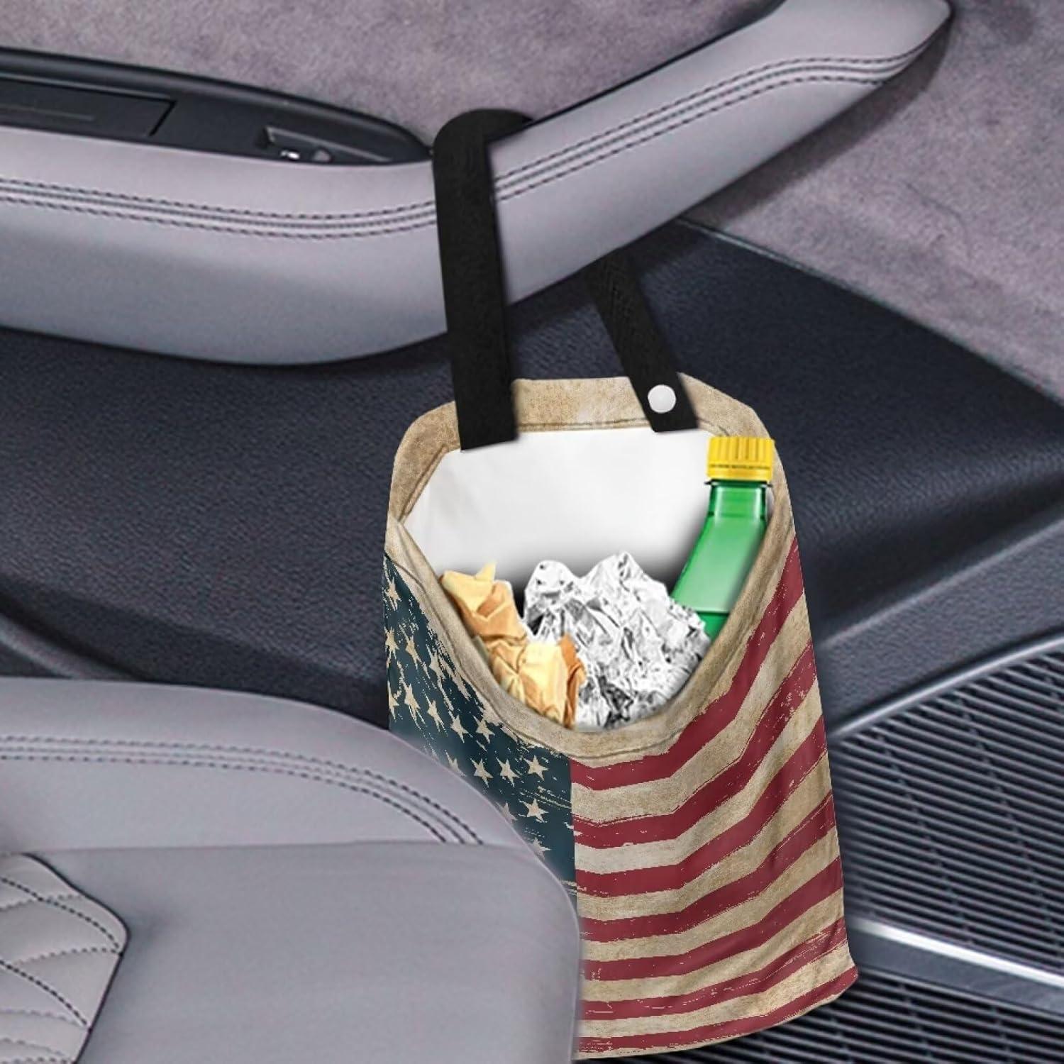 Basurero Colgante para Auto Tomeusey Bandera Americana 25x30.5cm