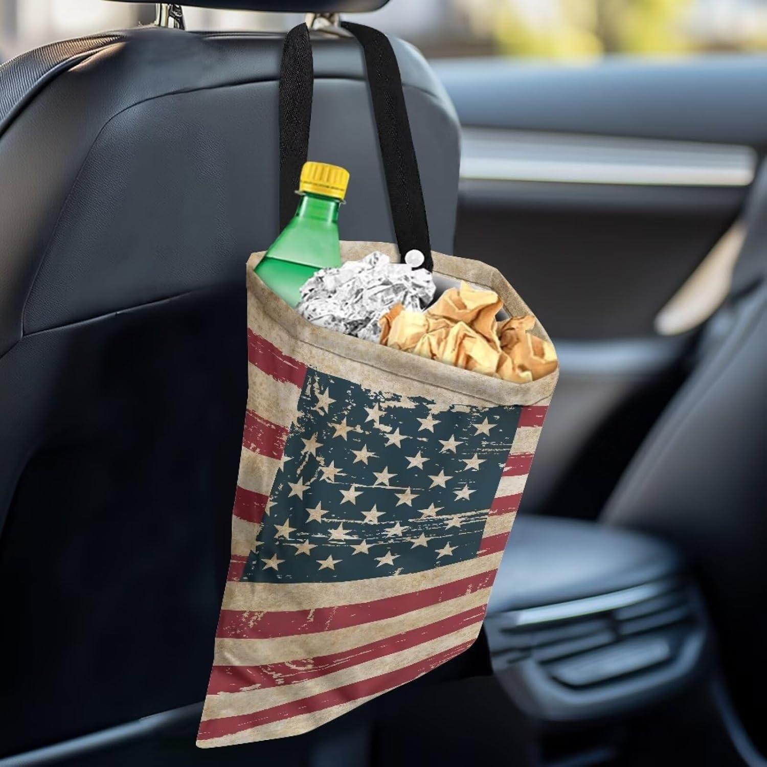 Basurero Colgante para Auto Tomeusey Bandera Americana 25x30.5cm