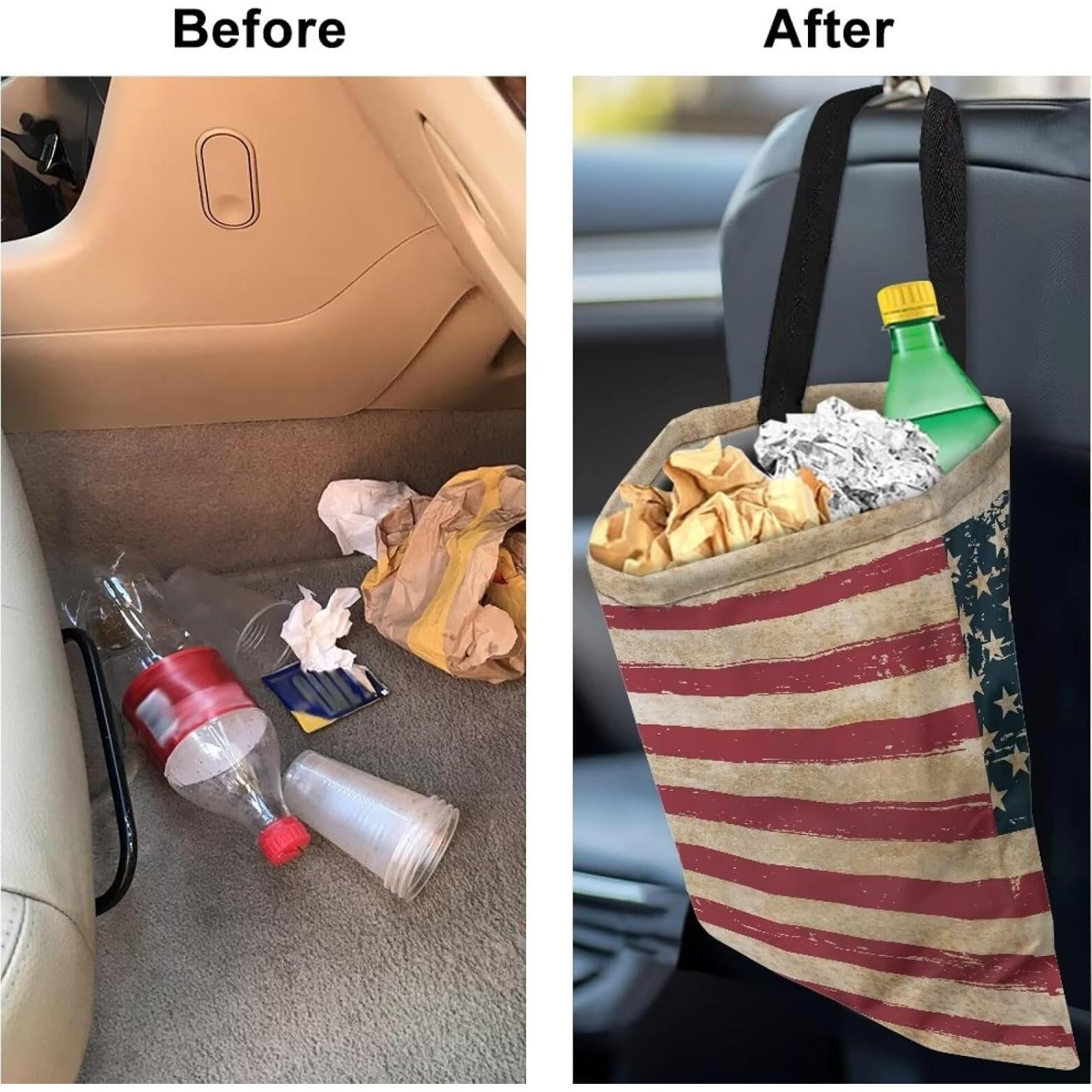 Basurero Colgante para Auto Tomeusey Bandera Americana 25x30.5cm