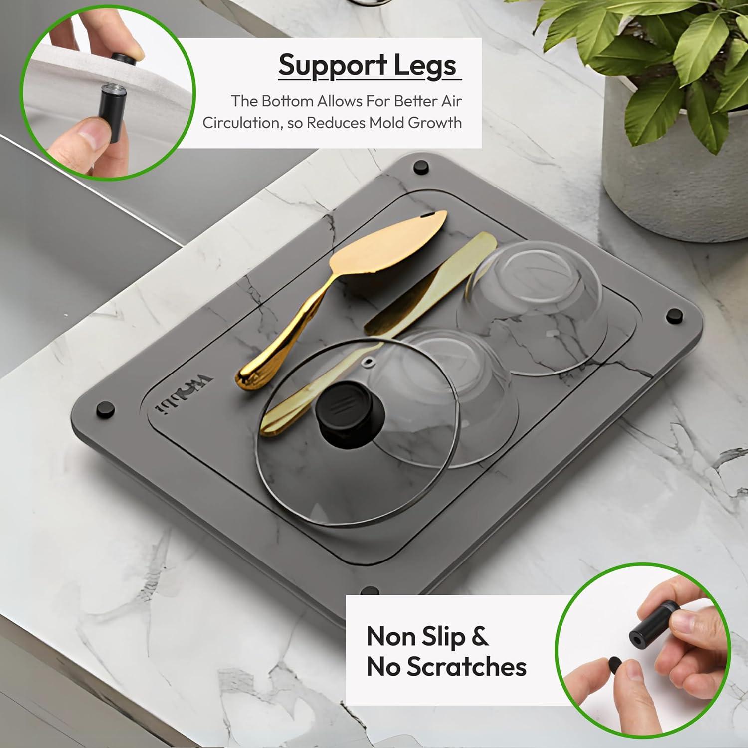 Alfombrilla de Secado de Platos Wobbi 39.6x29.7cm Diatomácea