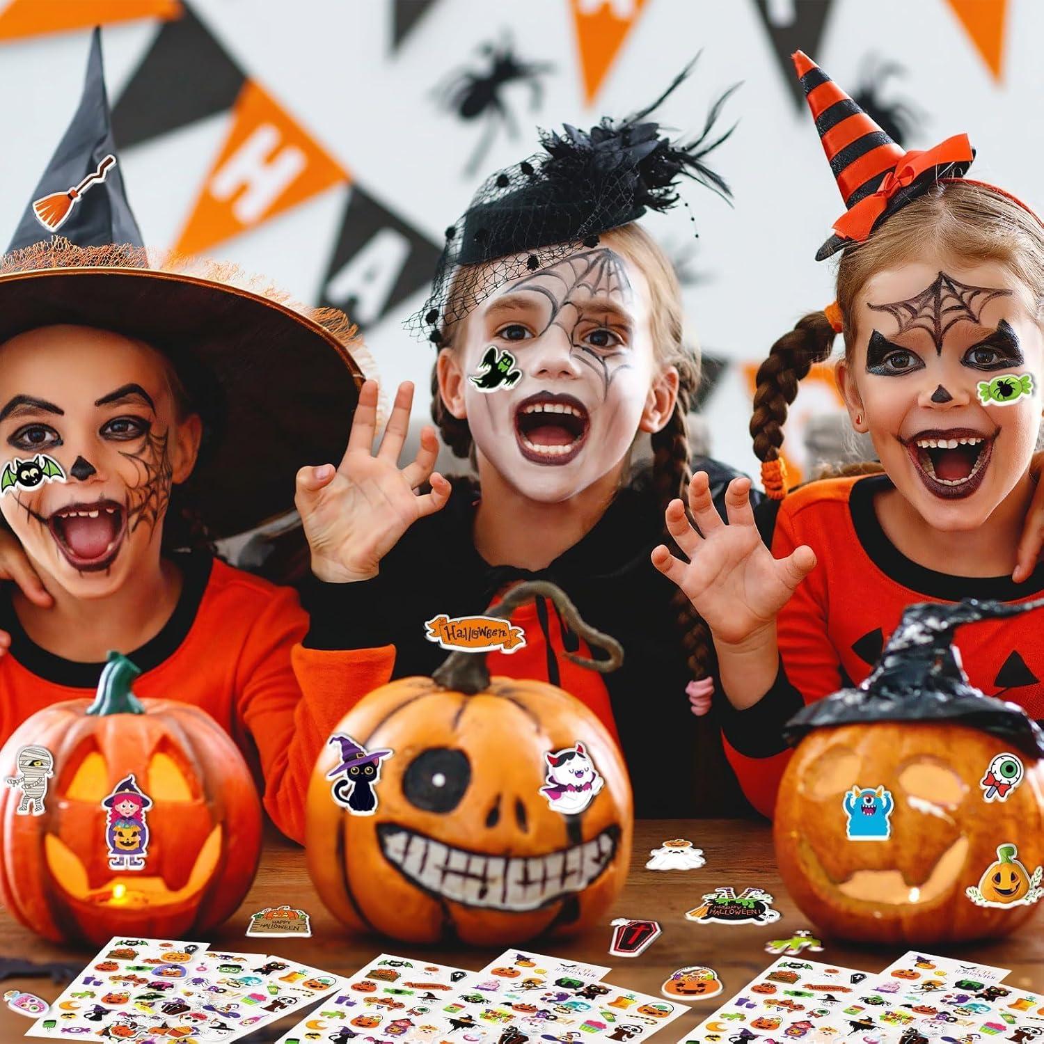 Calcomanías de Halloween UPINS 12 Hojas 3D para Niños
