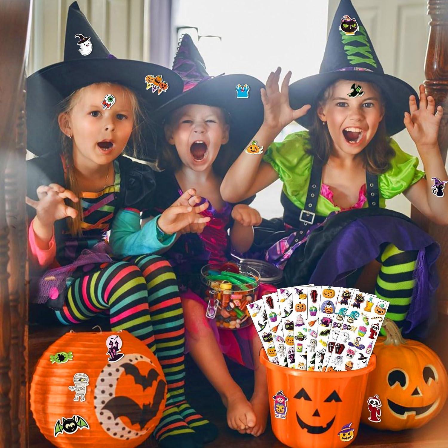 Calcomanías de Halloween UPINS 12 Hojas 3D para Niños