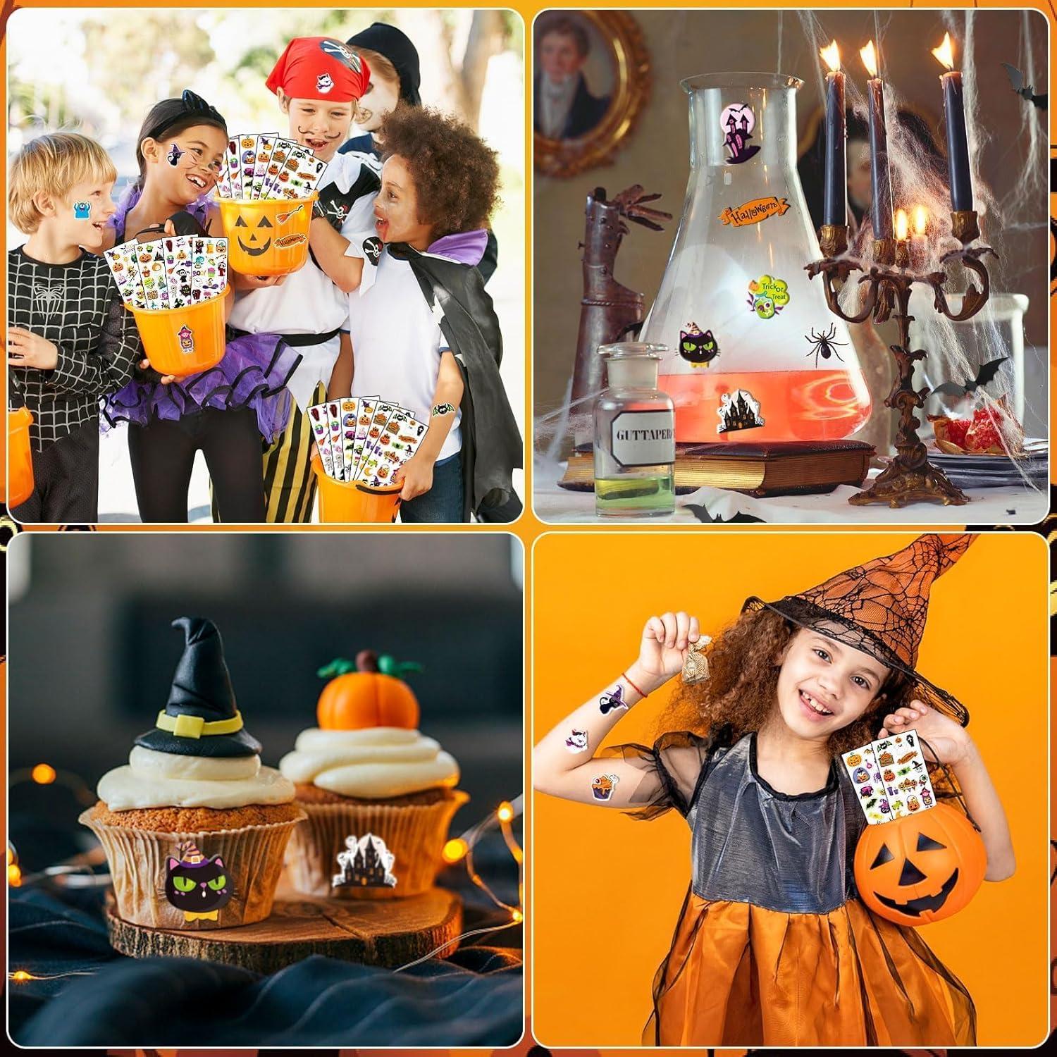 Calcomanías de Halloween UPINS 12 Hojas 3D para Niños
